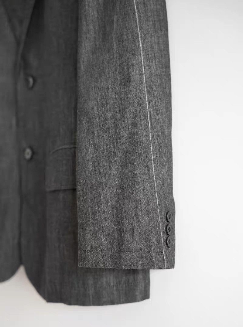 Yohji Yamamoto Yohji Yamamoto 10SS Striped Sleeve White-Stitch Blazer Size 40R - 7 Thumbnail