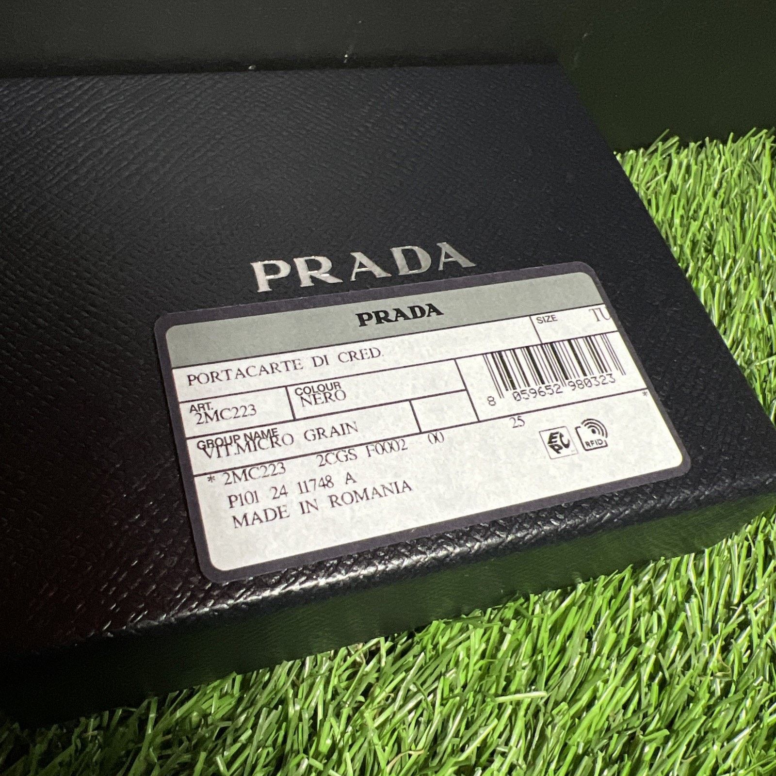 Prada Prada Vitello Micro Grain Leather Black Card Holder Wallet Size ONE SIZE - 6 Thumbnail