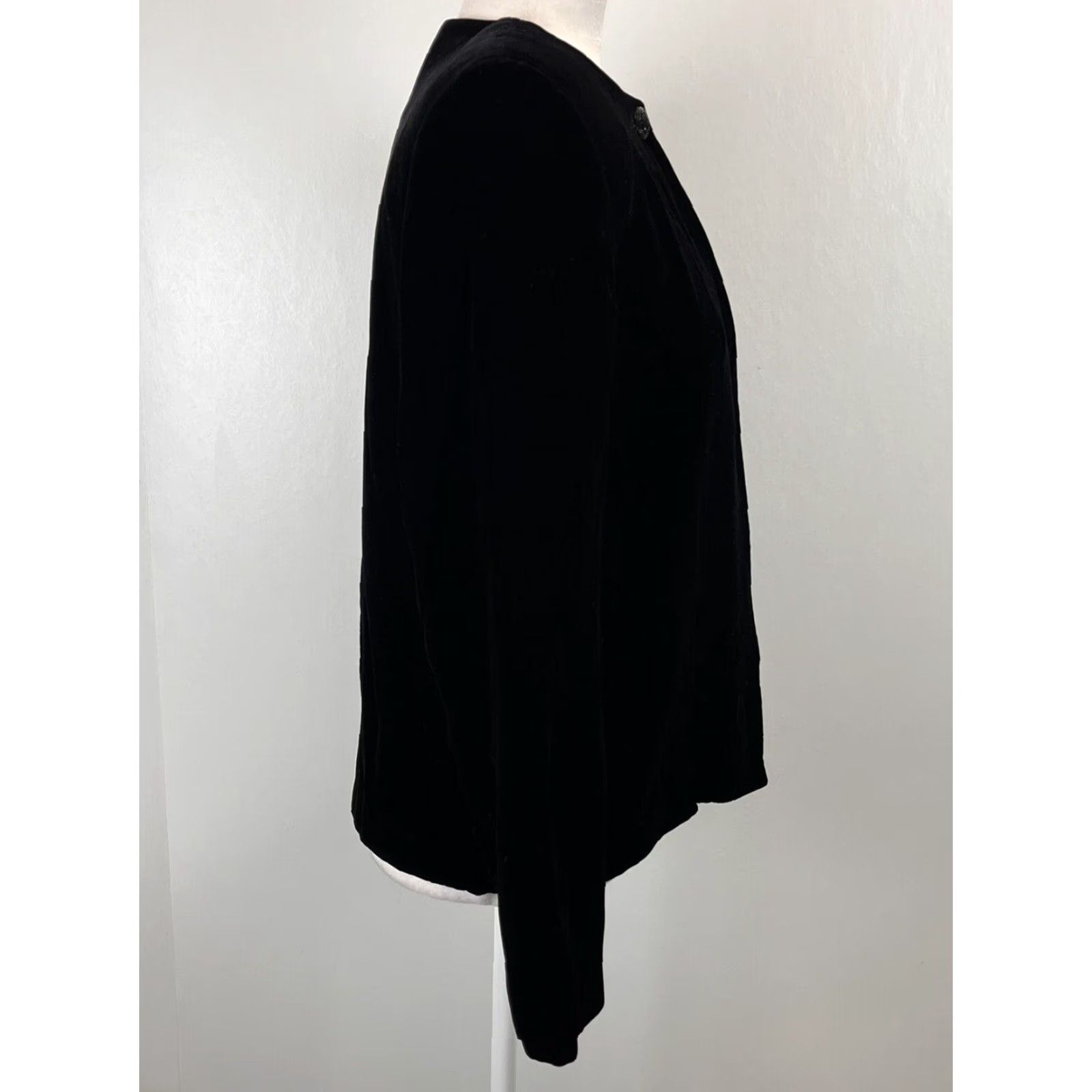 Talbots VINTAGE Talbots Black Velvet Jacket Sz 6 Womens Single Button Long Sleeve 90s Whimsigoth Size M / US 6-8 / IT 42-44 - 4 Thumbnail