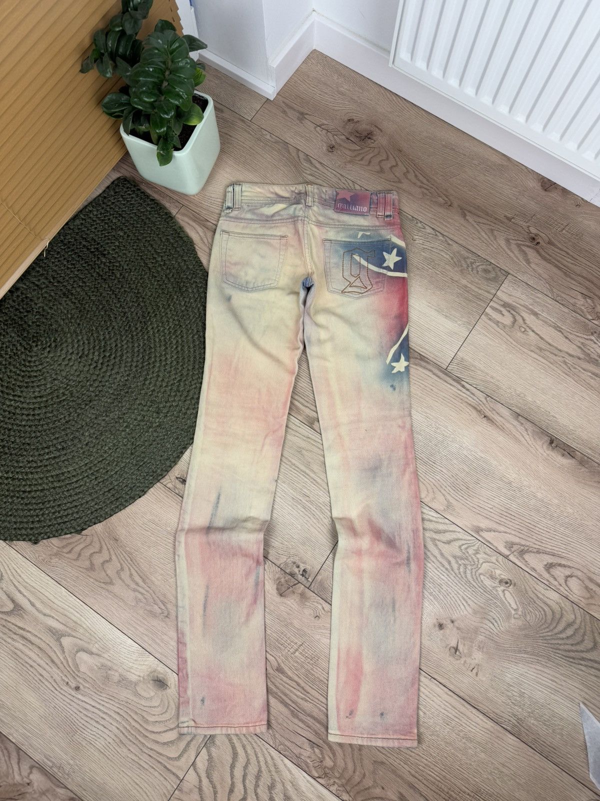 John Galliano Galliano Y2K 00s Flag Jeans Size 26" / US 2 / IT 38 - 9 Thumbnail