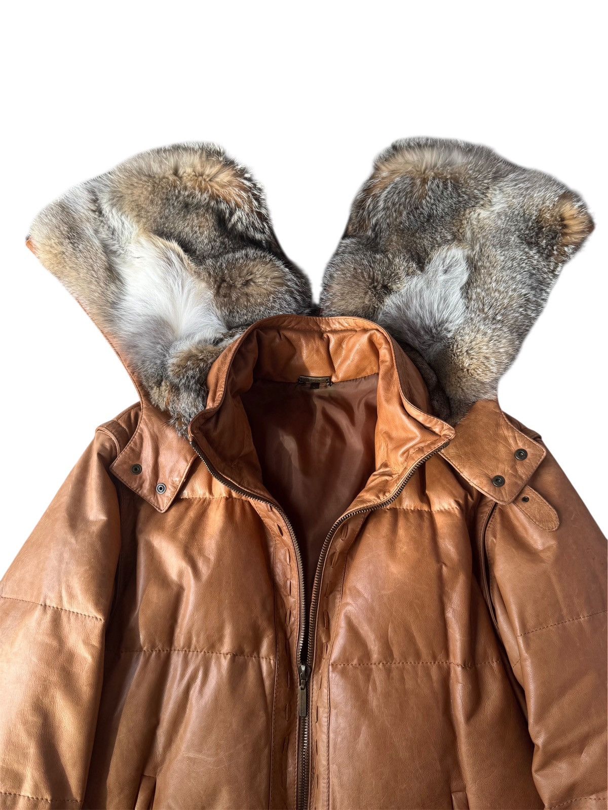 Roberto Cavalli AW2000 Roberto Cavalli Hand Painted Brown Fur Leather Jacket Size US L / EU 52-54 / 3 - 7 Thumbnail