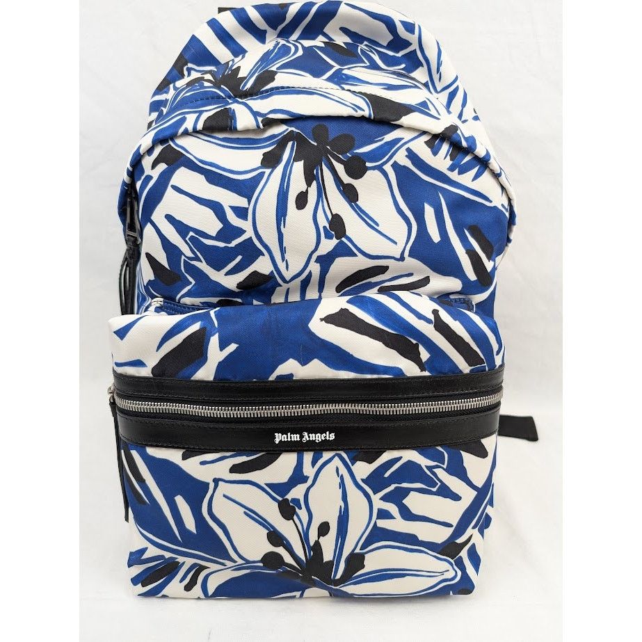 Palm Angels o1rshd1 Size: OS / Macro Hibiscus Backpack in Blue/Off White Size ONE SIZE - 3 Thumbnail