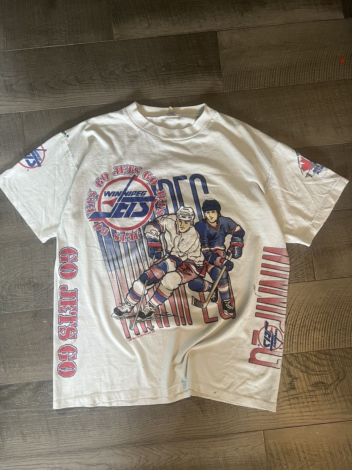 NHL × Russell Athletic 🔥1990🔥 Winnipeg Jets AOP shirt Size US L / EU 52-54 / 3 - 11 Thumbnail
