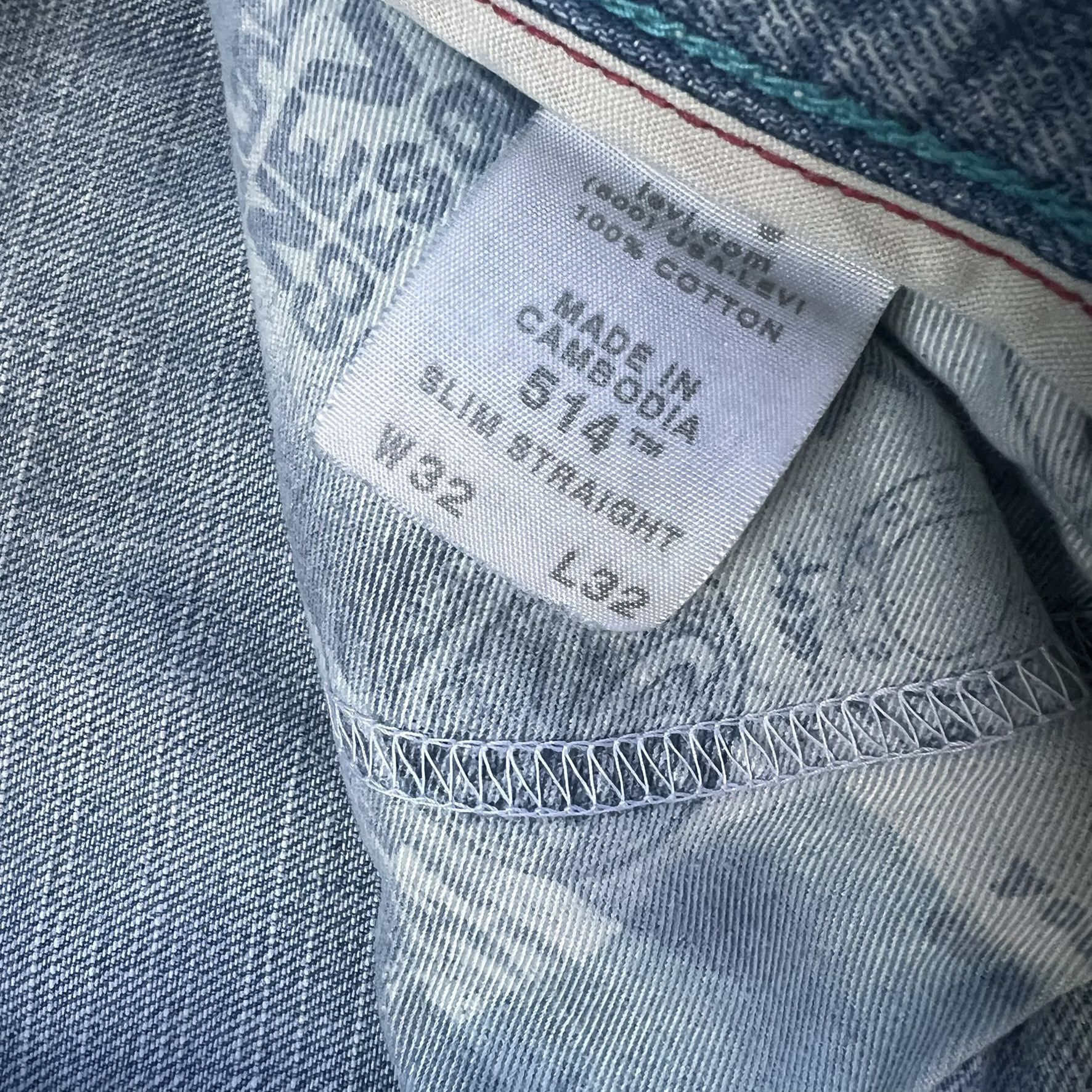 Levi's Vintage Clothing Levi's 514 perfectly distressed teal stitch jeans Size US 32 / EU 48 - 4 Thumbnail