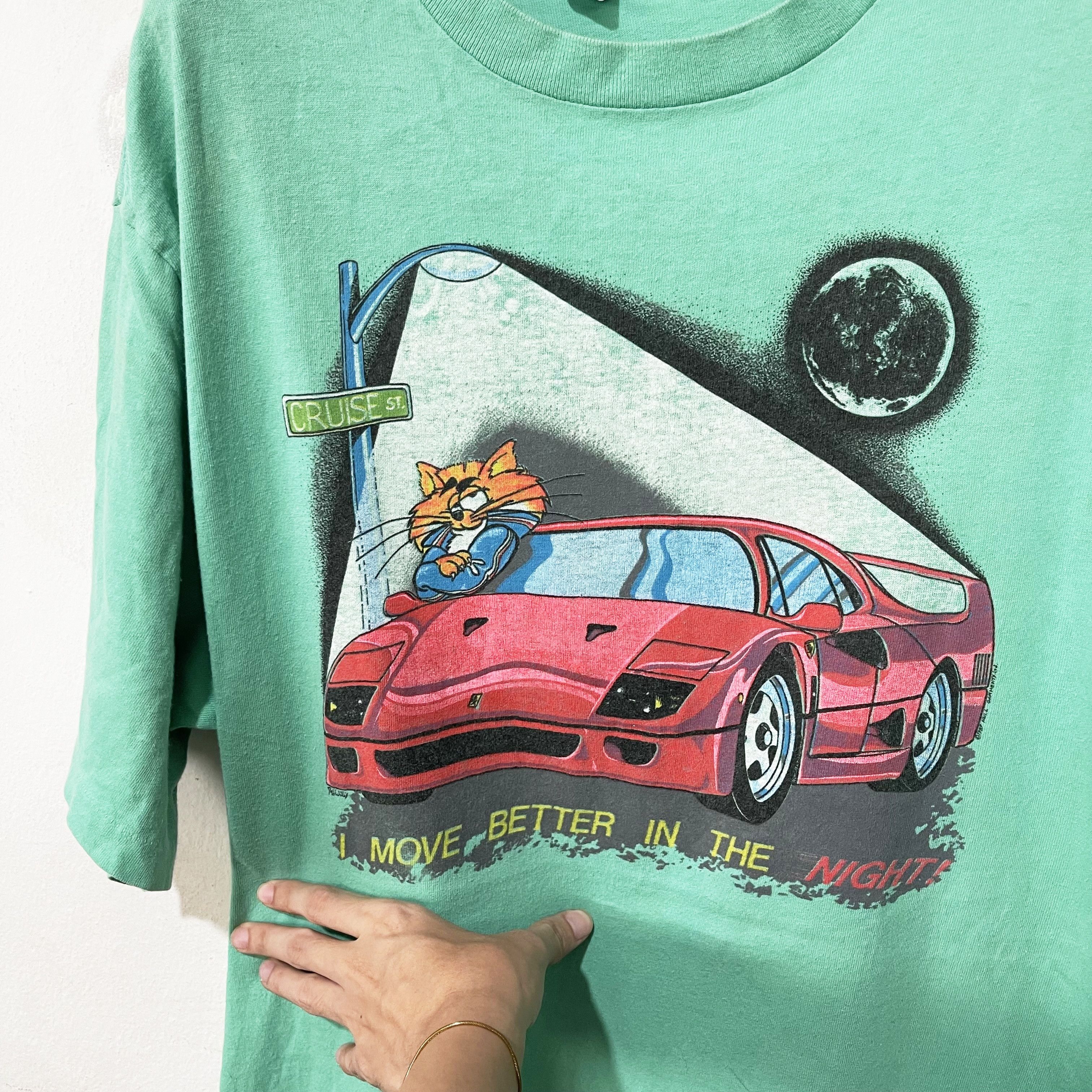 Vintage Vintage 90s Cartoon Cat Supercar T-Shirt Size US L / EU 52-54 / 3 - 2 Thumbnail
