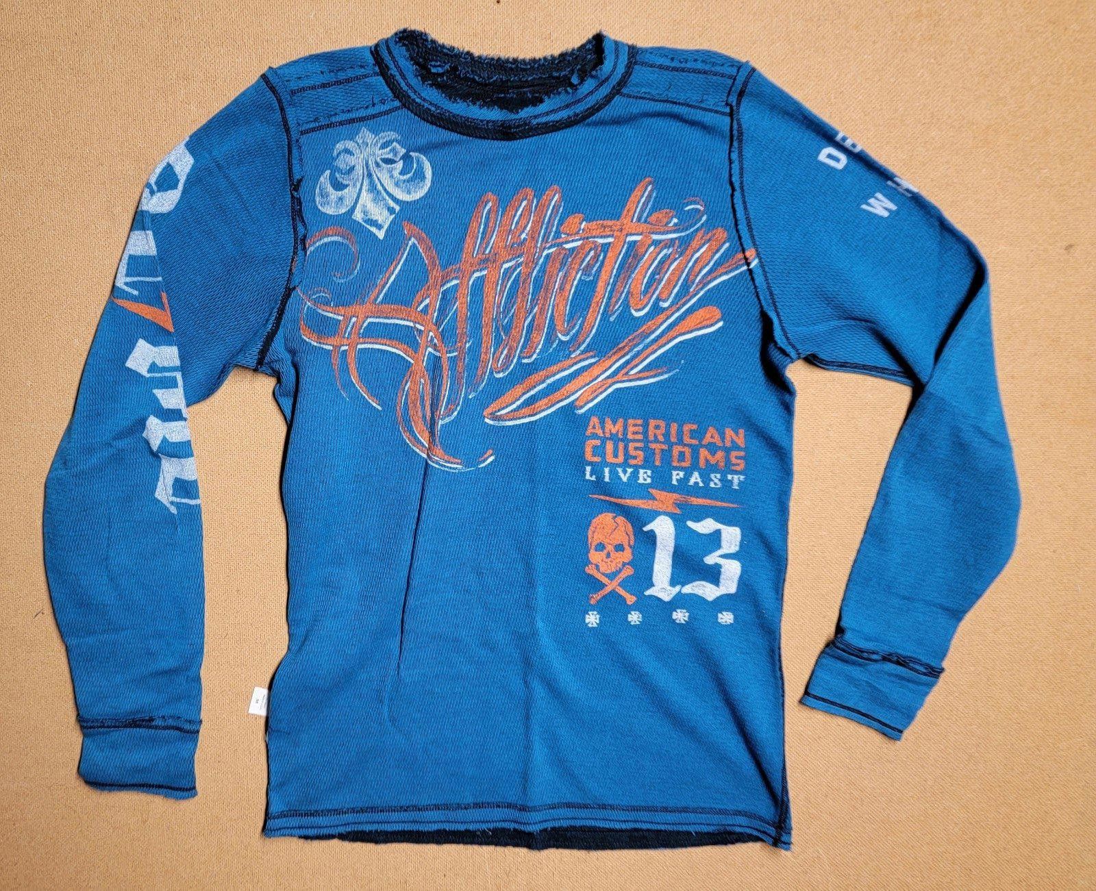 Affliction y2k Affliction Thermal Shirt Reversible Cross Skull Sz M Size US M / EU 48-50 / 2 - 2 Thumbnail