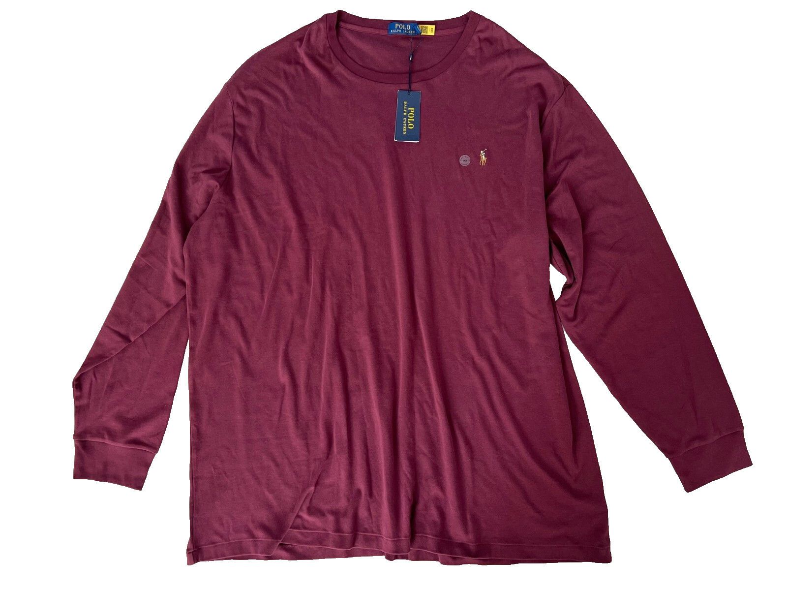 Polo Ralph Lauren Polo Ralph Lauren Cotton Long Sleeve Shirt Wine ( 4XLT ) Size US XXL / EU 58 / 5 - 2 Thumbnail