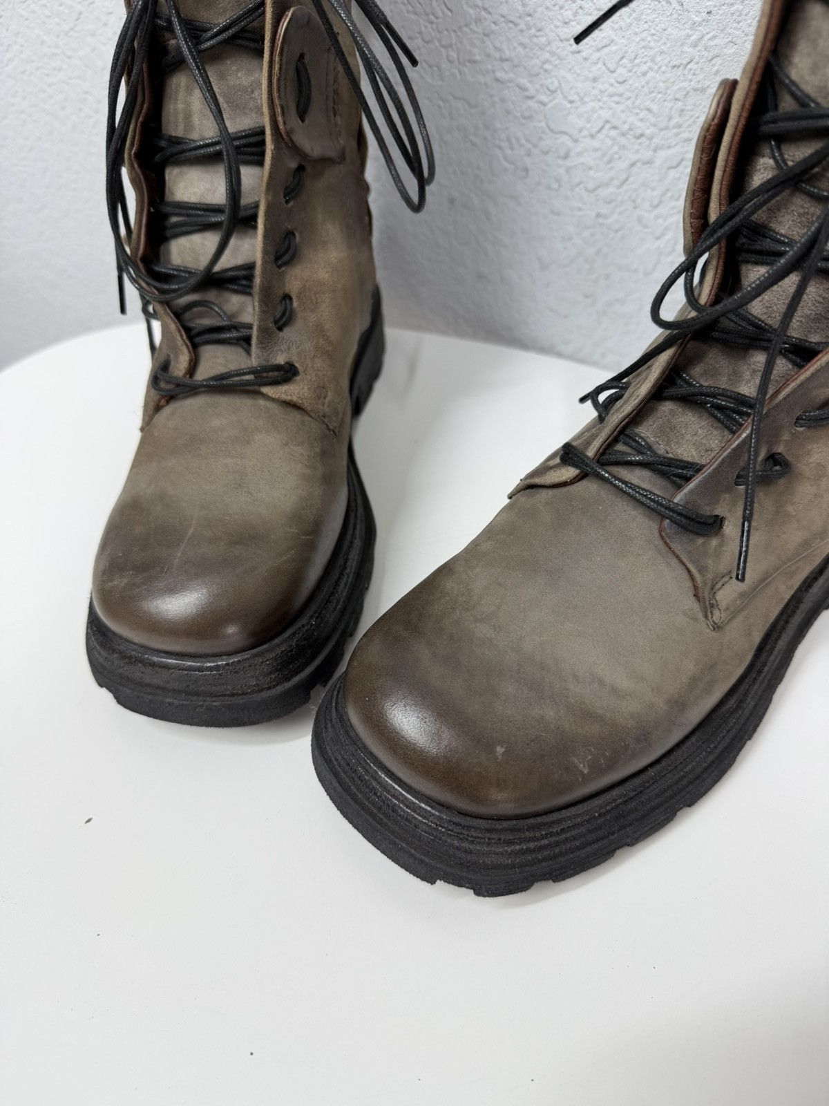 If Six Was Nine AS 98 Vibe Artisan Brown Leather Side Zip Ankle Biker Boots Size US 7.5 / EU 40-41 - 8 Thumbnail