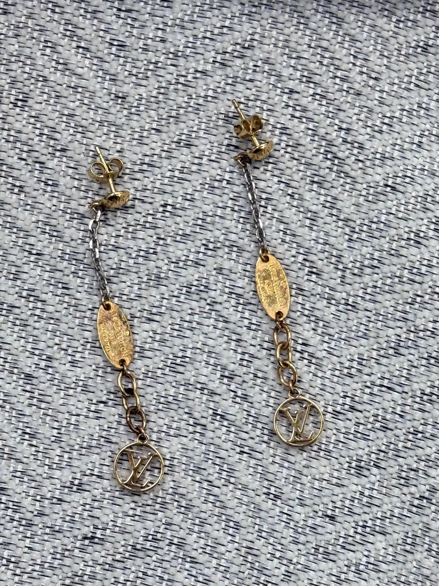 Louis Vuitton LV gold chain earrings Size ONE SIZE - 3 Thumbnail