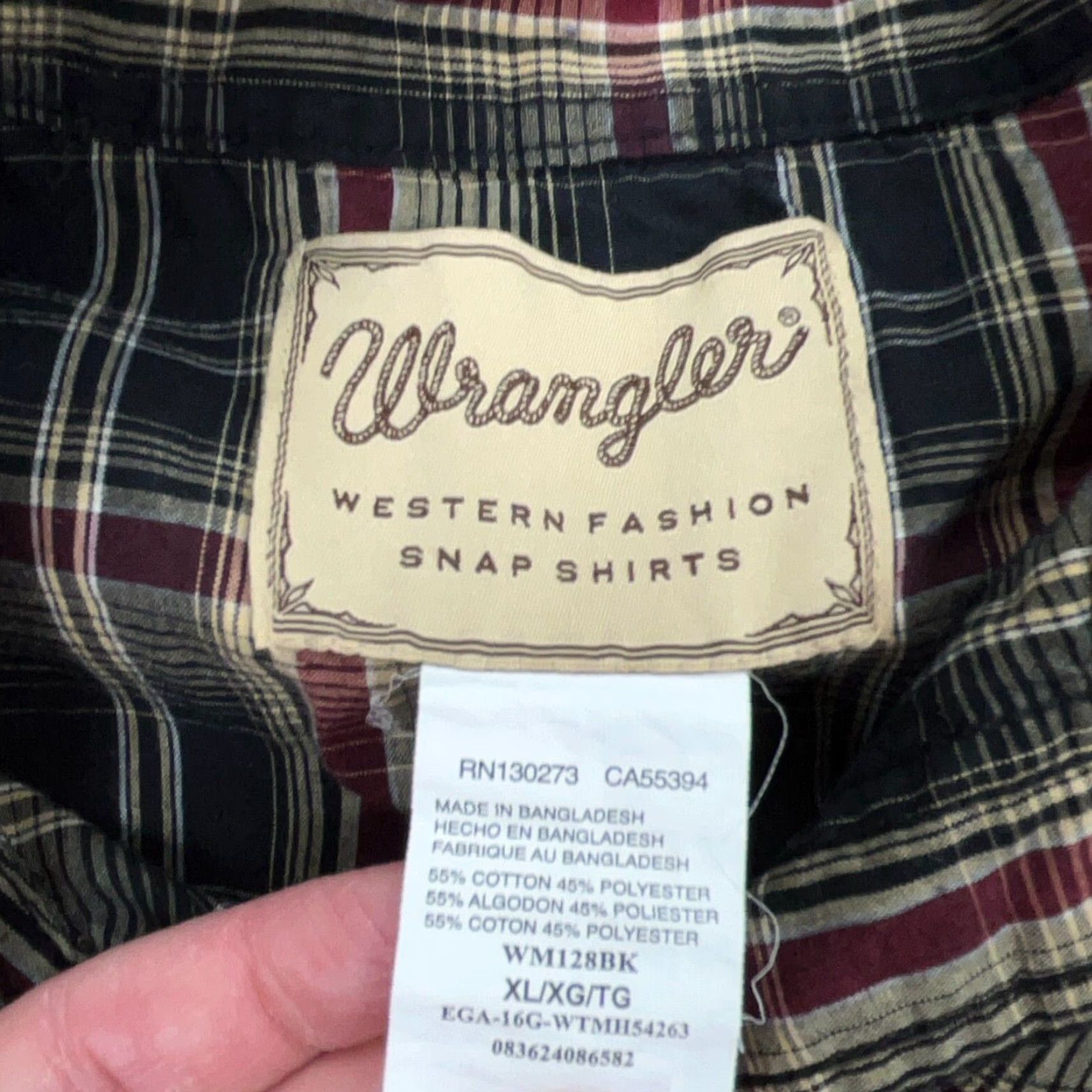 Wrangler VINTAGE Wrangler Western Shirt Men XL Black Tan Plaid Pearl Snap Cowboy Yoke Rodeo Size US XL / EU 56 / 4 - 4 Thumbnail