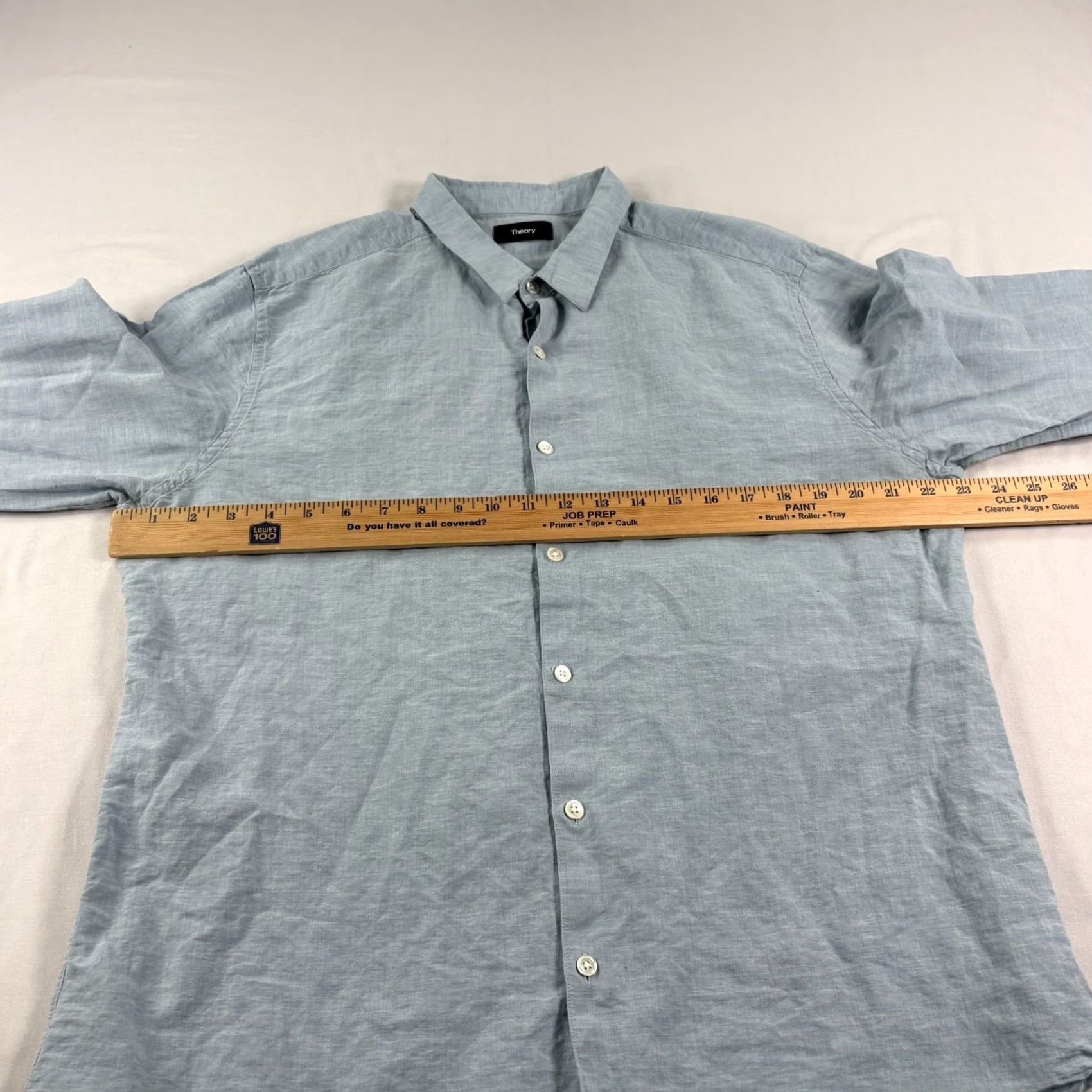 Theory Theory Shirt Mens XL Blue Button Up Long Sleeve Beach Casual Size US XL / EU 56 / 4 - 3 Thumbnail