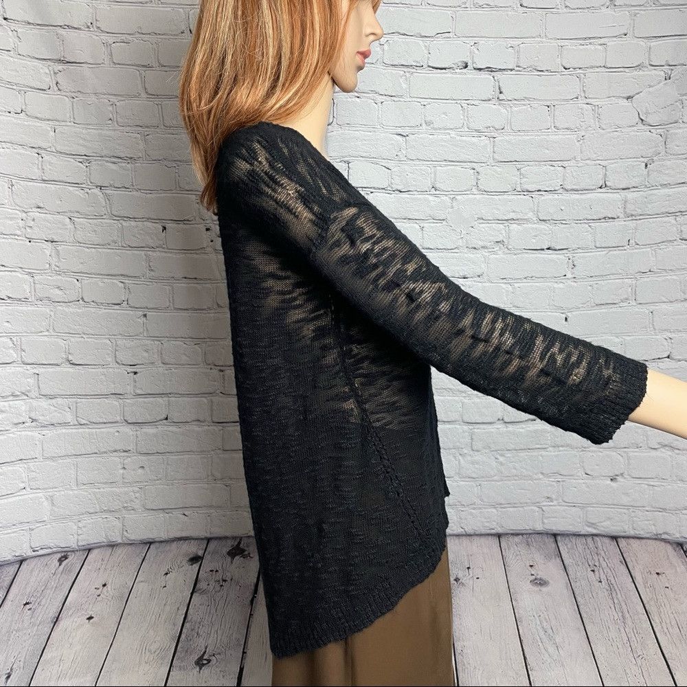 Other Pieces By Kensie Knit Black 3/4 Sleeve Sweater Size S Size S / US 4 / IT 40 - 3 Thumbnail