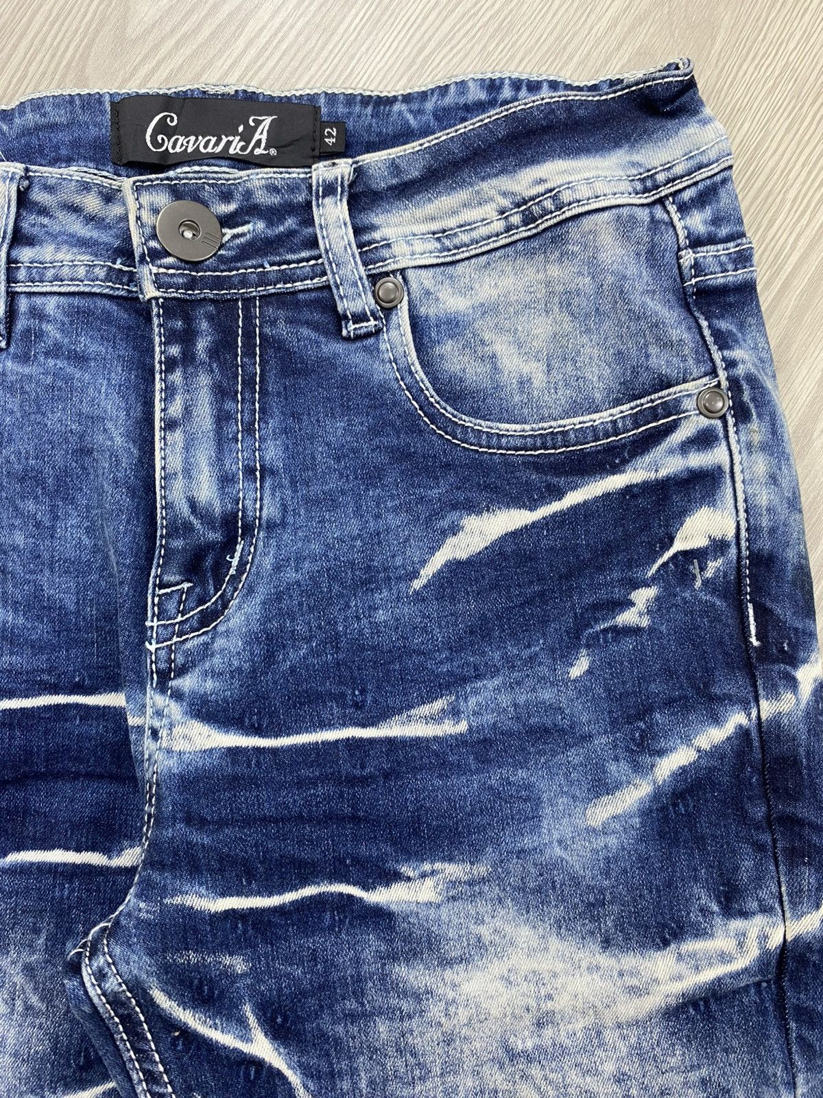 If Six Was Nine × Le Grande Bleu (L.G.B.) × Tornado Mart 2000s Cavaria Fuga Clawmark Nice Faded Skinny Jeans Size US 26 / EU 42 - 9 Thumbnail