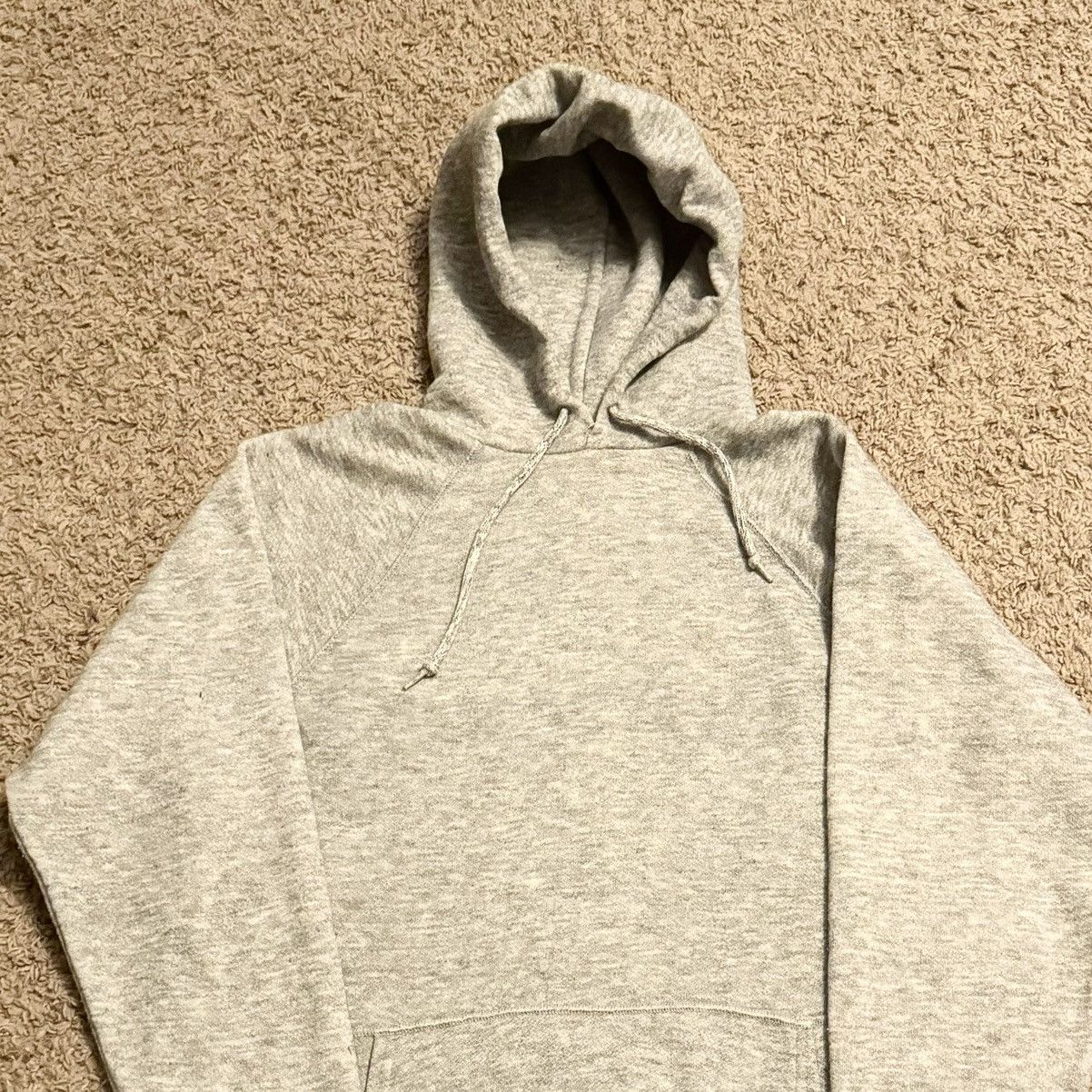 Vintage TRUE VINTAGE 80s GREY BLANK HOODIE! Size US L / EU 52-54 / 3 - 2 Thumbnail