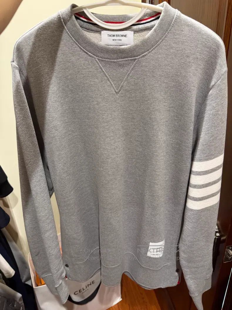 Thom Browne Thom Browne Crew Neck Sweatshirt Light Grey Size US XL / EU 56 / 4 - 1 Thumbnail