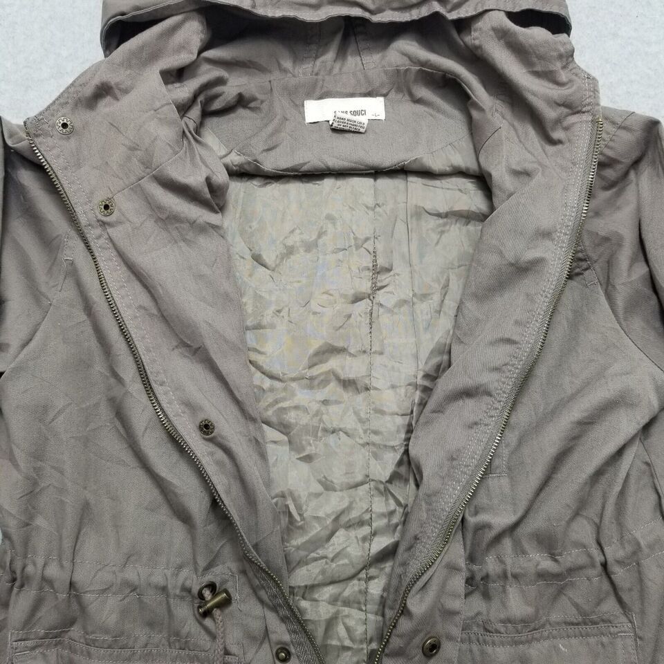 Other Sans Souci Jacket Womens Large Pockets Full Zip Snap Hooded Size L / US 10 / IT 46 - 2 Thumbnail