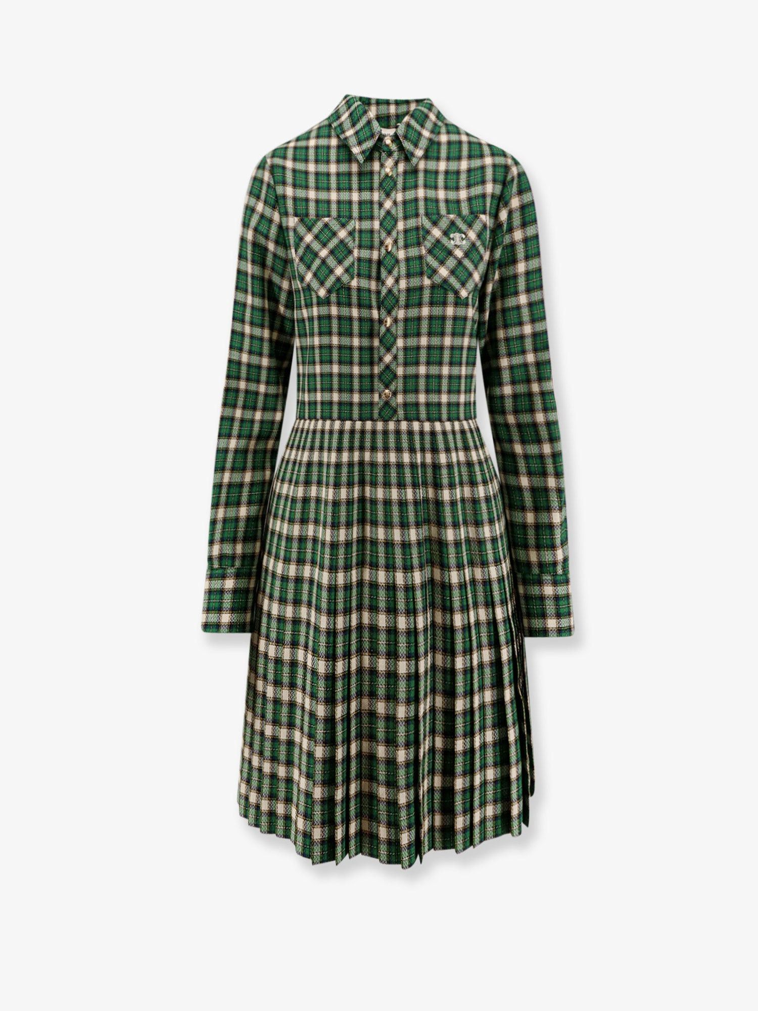 Celine Tartan wool mini dress 38 - USA Tariffs Included Size XS / US 0-2 / IT 36-38 - 1 Thumbnail