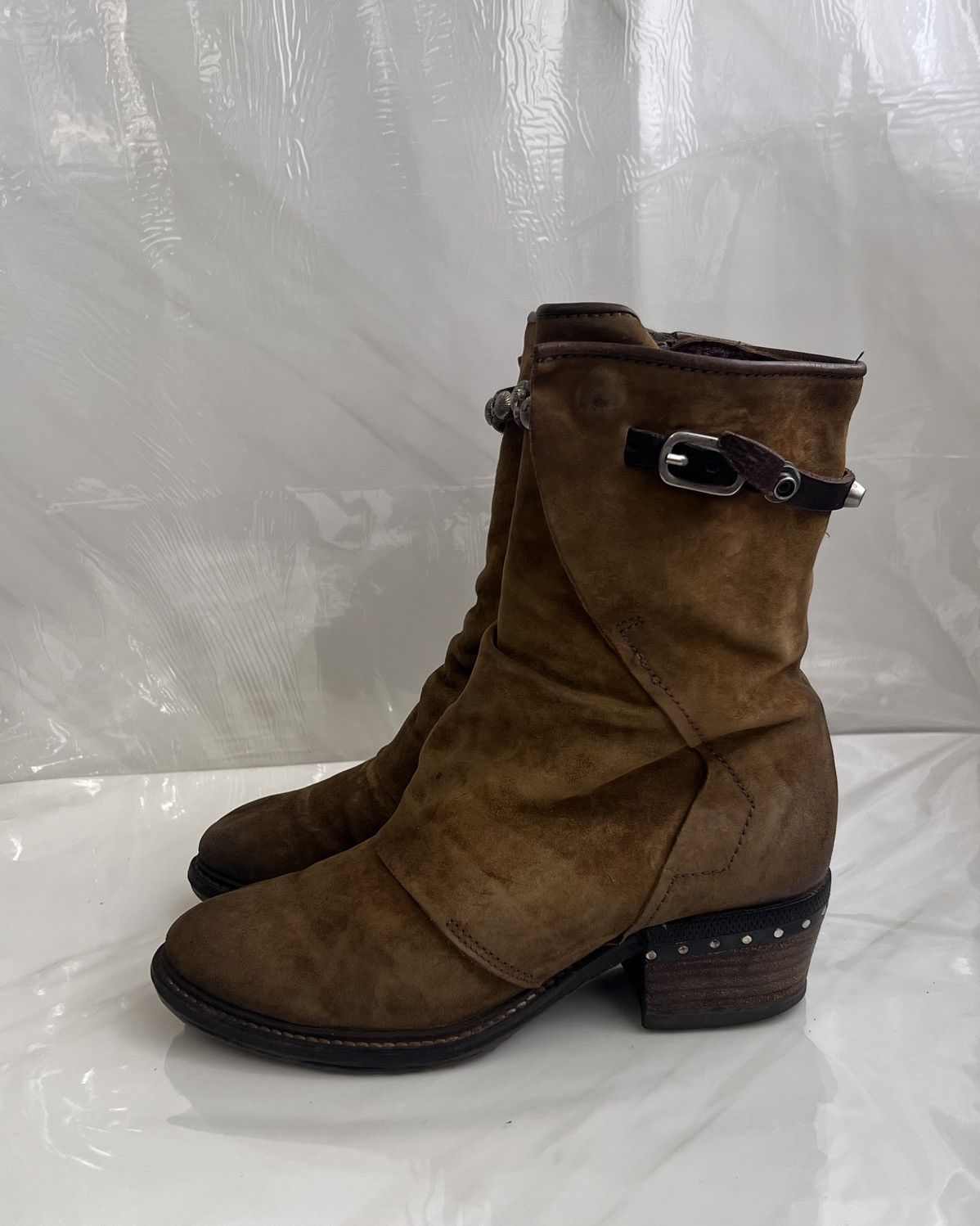 A.S.98 As 98 Airstep Zipper Boho Biker Green distressed boot Size US 8 / IT 38 - 5 Thumbnail