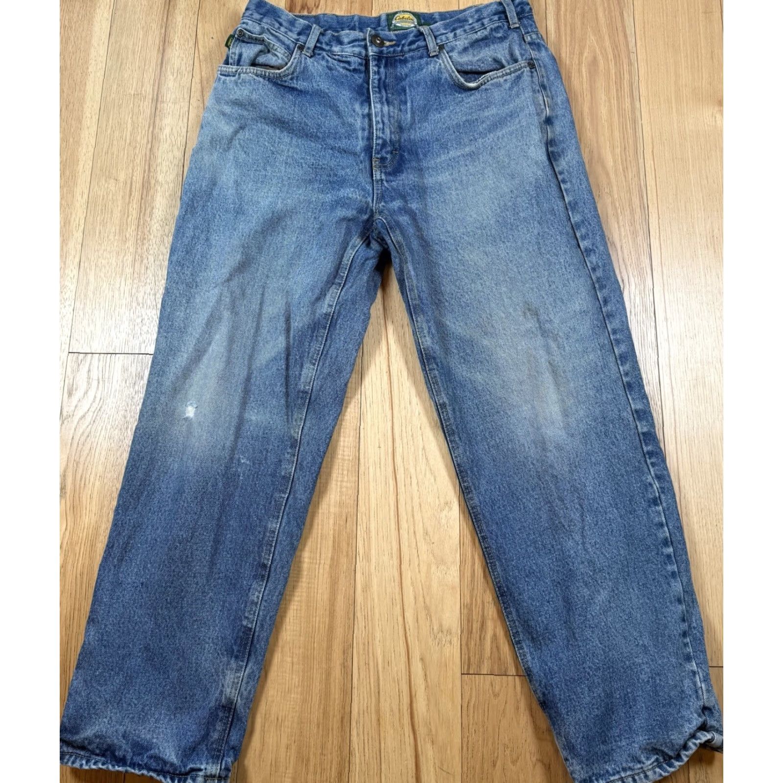 Vintage VINTAGE Cabela's Jeans Flannel Lined Blue Insulated 32x30 Mens Work Hunting Straight Jeans Size US 32 / EU 48 - 4 Thumbnail