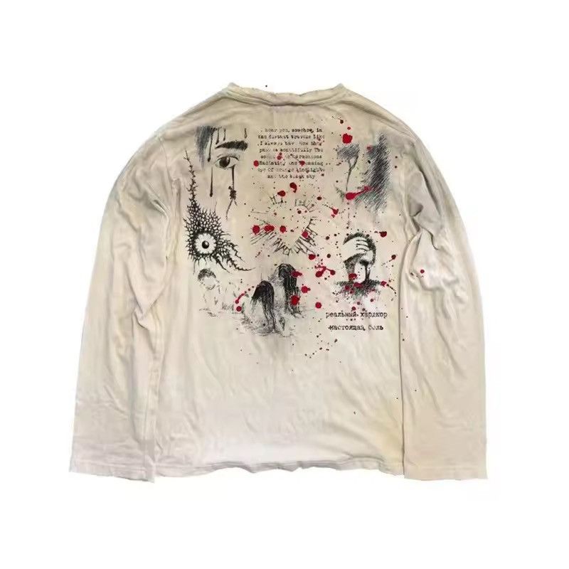 Japanese Brand Vintage Style Dirty Washed T-shirts Size US XXL / EU 58 / 5 - 3 Thumbnail