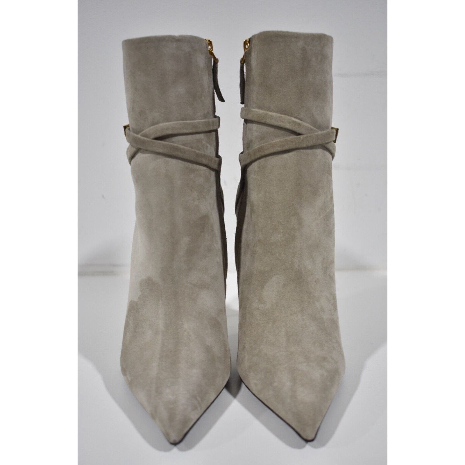 Tom Ford Tom Ford Padlock 105mm Pearl Grey Suede Ankle Strap Size US 9 / IT 39 - 6 Thumbnail