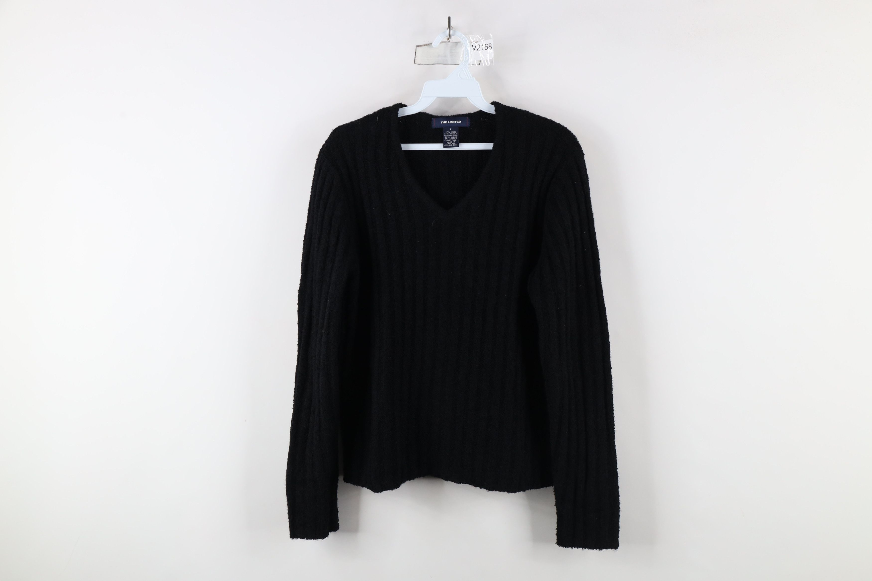 Vintage Vintage Y2K 90s Baby Doll Blend Ribbed Knit Sweater Black Size L / US 10 / IT 46 - 1 Thumbnail