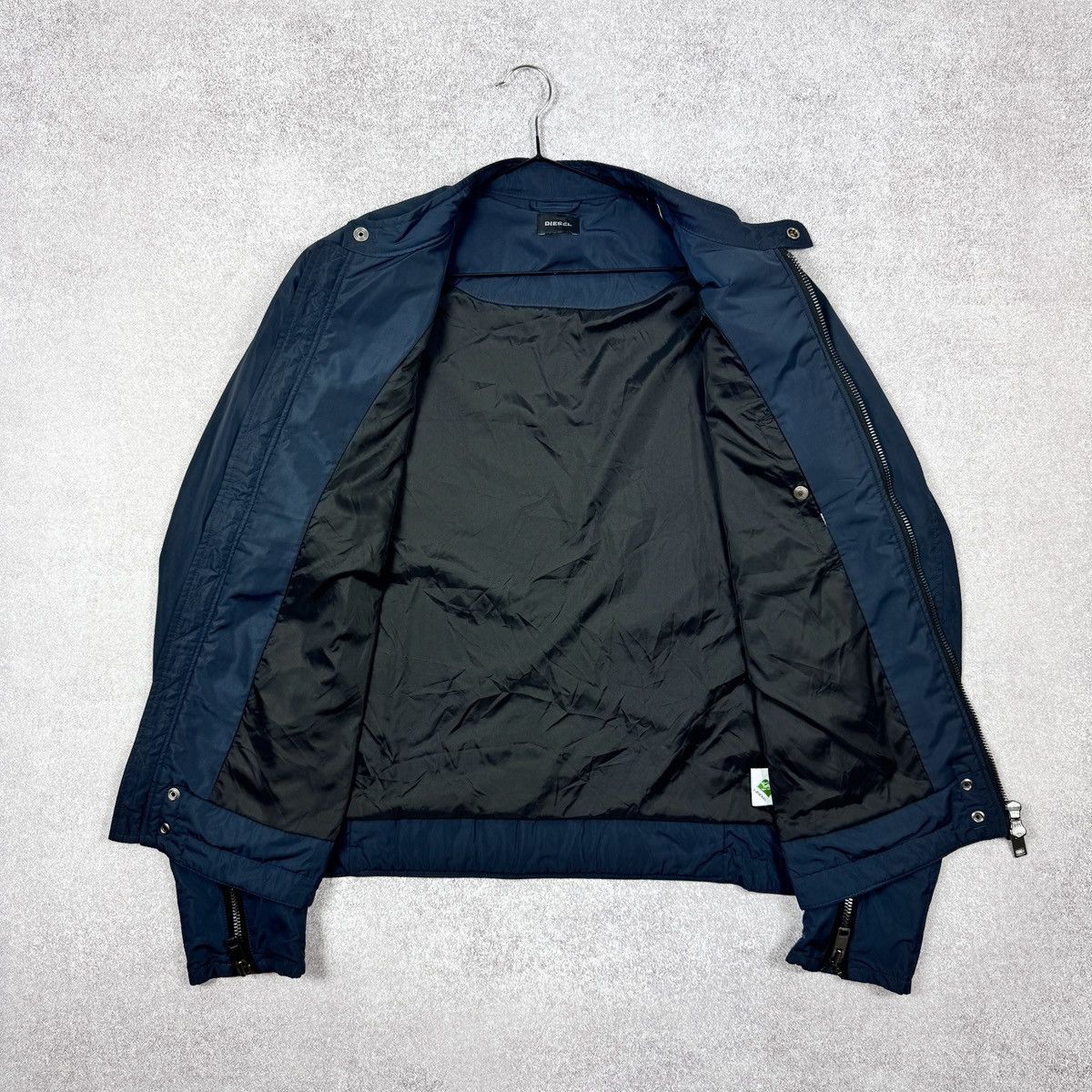 Diesel Men’s Diesel Zipper Teflon Nylon Navy Bomber Jacket Size XL Size US XL / EU 56 / 4 - 6 Thumbnail