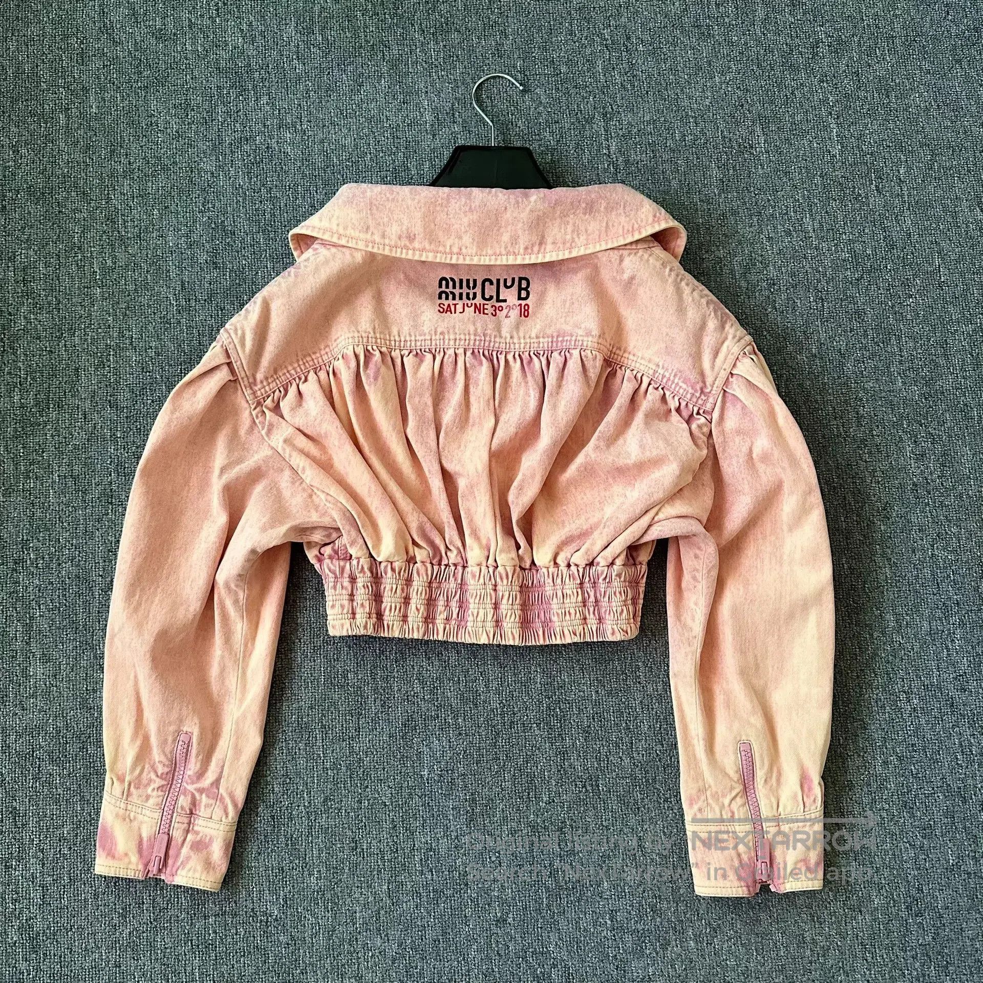 Miu Miu Miu Miu Pink Distressed Denim Cropped Jacket. Size S / US 4 / IT 40 - 3 Thumbnail