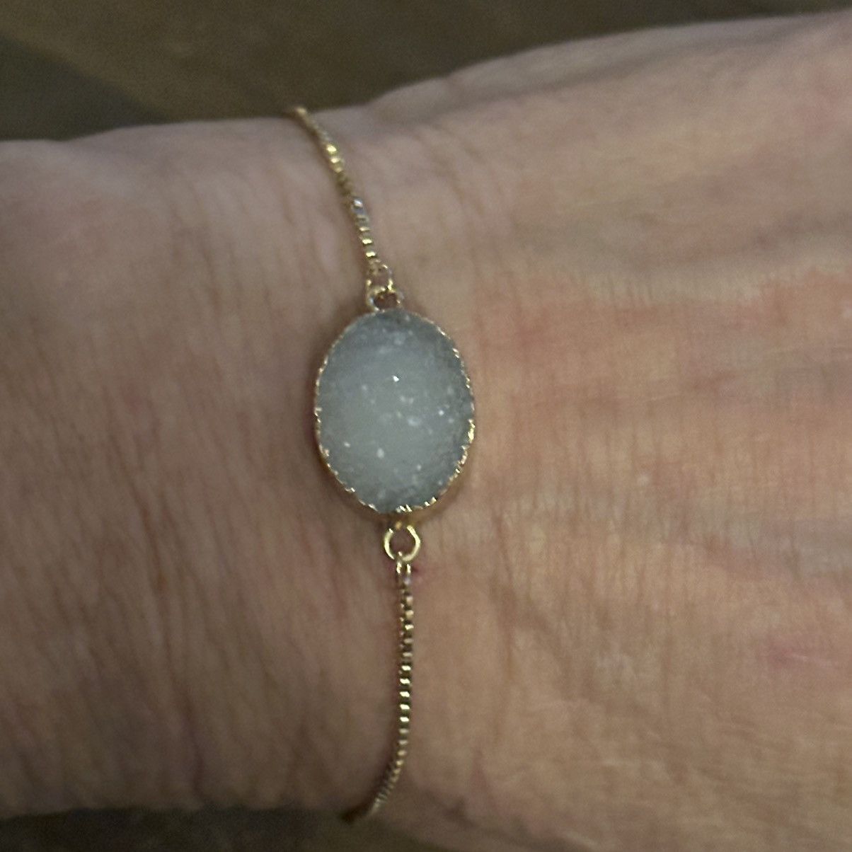Other Gold tone druzy quartz slider bracelet Size ONE SIZE - 3 Thumbnail