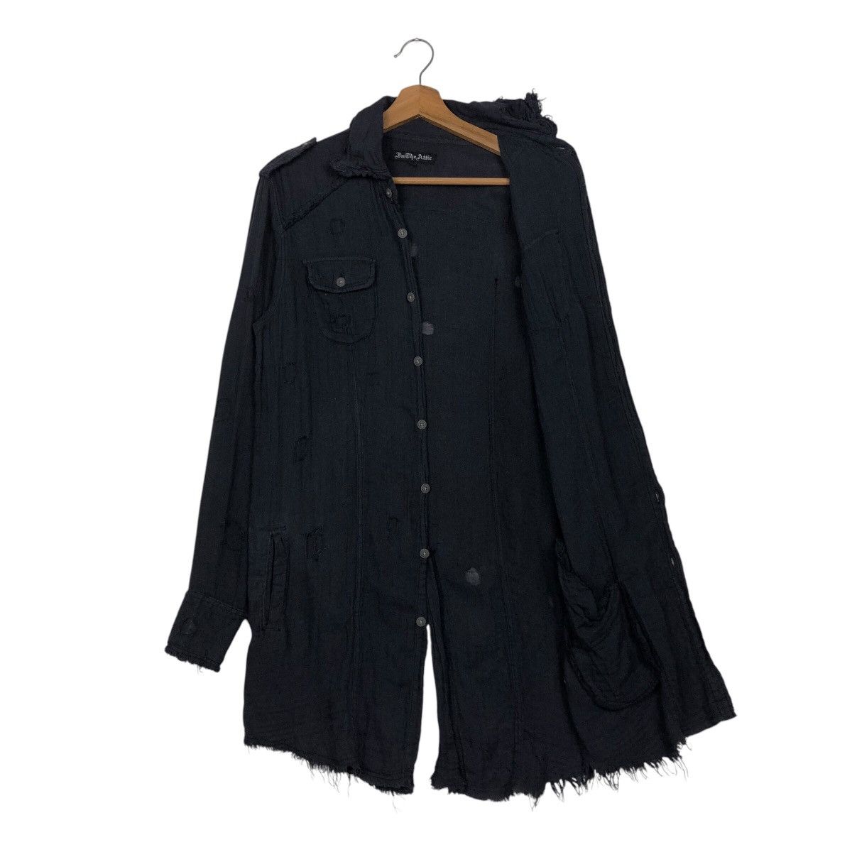 In The Attic 📌Rich Black Shirt Button Jacket In The Attic Punk Design Size US L / EU 52-54 / 3 - 12 Thumbnail