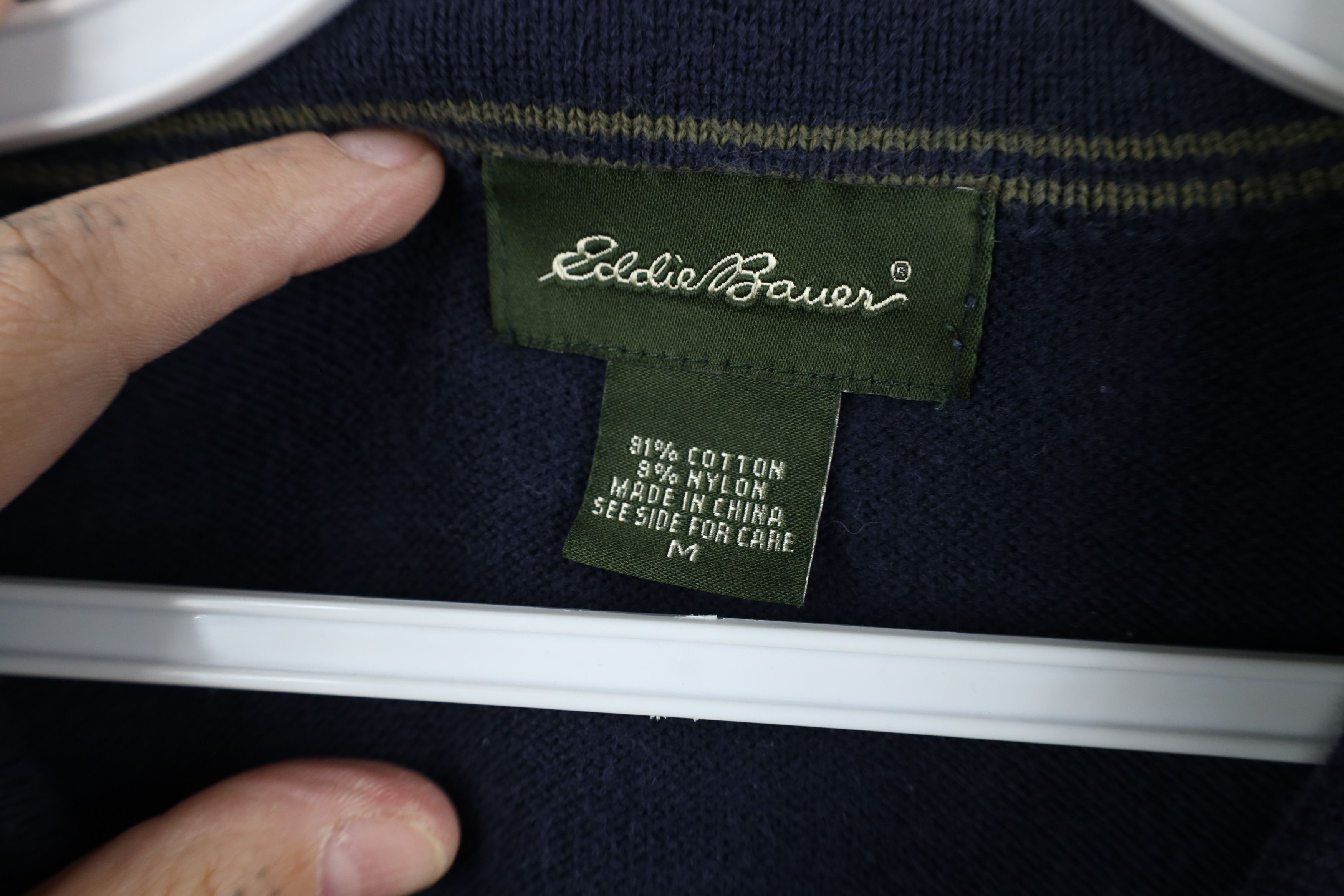 Eddie Bauer Vintage Eddie Bauer Blank Cotton Knit Collared Sweater Blue Size US M / EU 48-50 / 2 - 6 Thumbnail