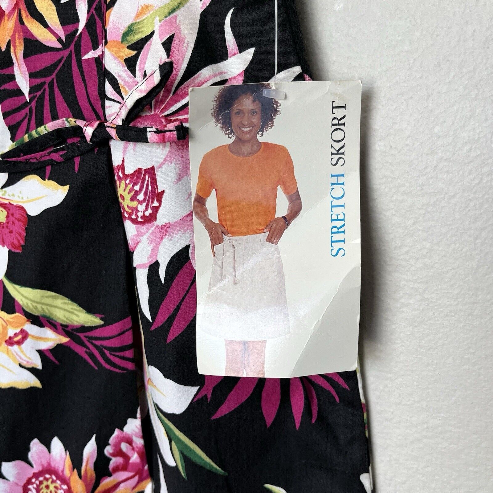 Vintage White Stag | Vintage Tie Skort Skirt Wrap Hawaiian Floral Size 36" / US 14 / IT 50 - 4 Thumbnail