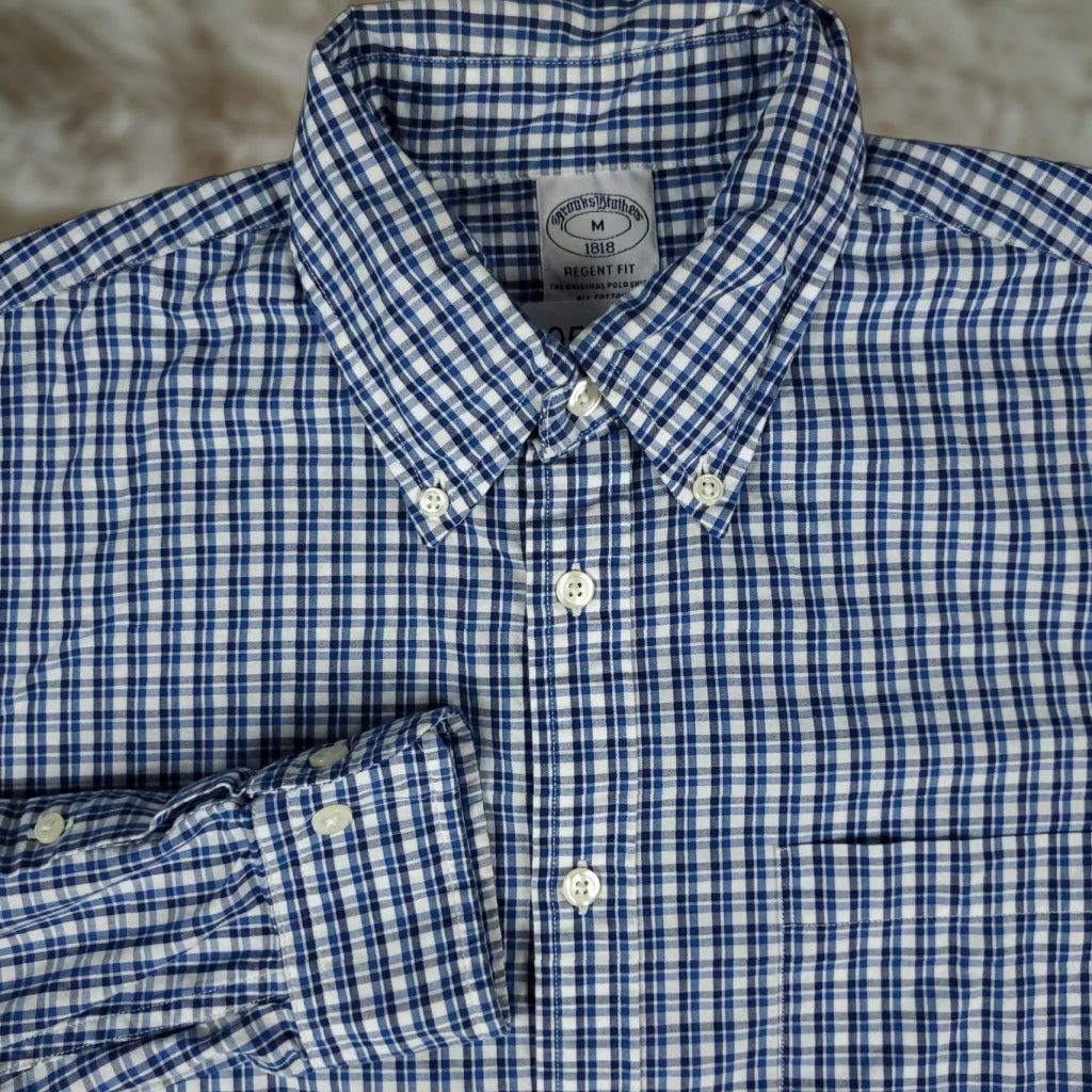Brooks Brothers Brooks Brothers Button-Up Shirt Mens Medium Blue Check Long Sleeve Casual Classic Preppy Size US M / EU 48-50 / 2 - 1 Thumbnail