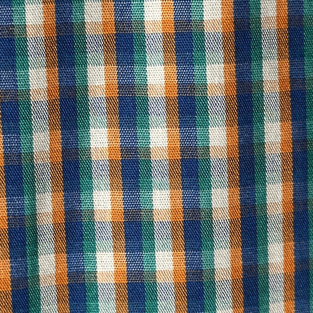 Johnston & Murphy Johnston & Murphy Button-Down Shirt XL Men Plaid Blue Orange Gingham Tailored Fit Multicolor Sleeve Long Sleeve Pattern Size US XL / EU 56 / 4 - 4 Thumbnail