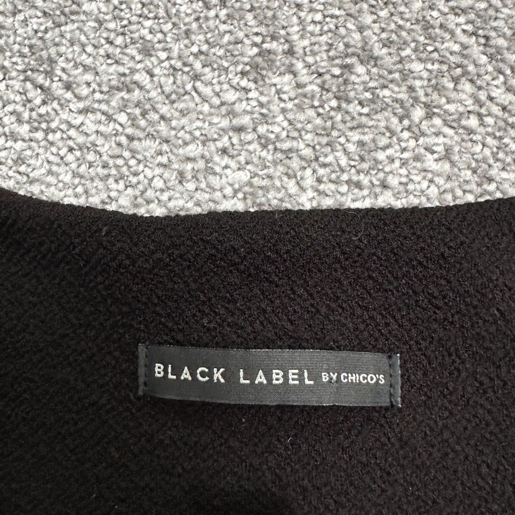Vintage Chico's Black Label Midi Shift Dress Womens M 18 Black Half Sleeve Round Neck Knit Lined Stretch Logo Dress Length: Midi Size M / US 6-8 / IT 42-44 - 7 Thumbnail