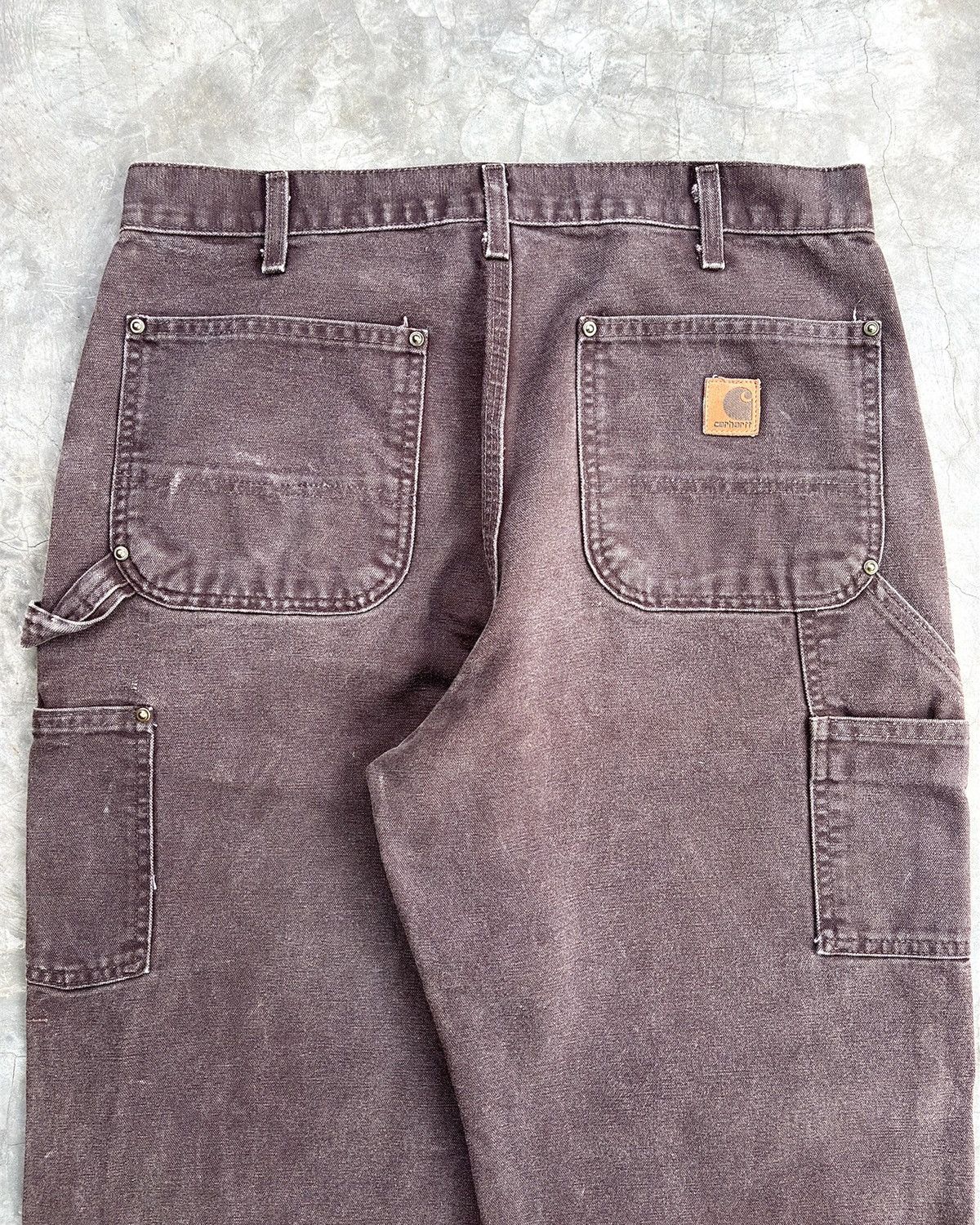 Carhartt Faded Dark Brown Carhartt Double Knees B136 DKB Size US 33 - 5 Thumbnail