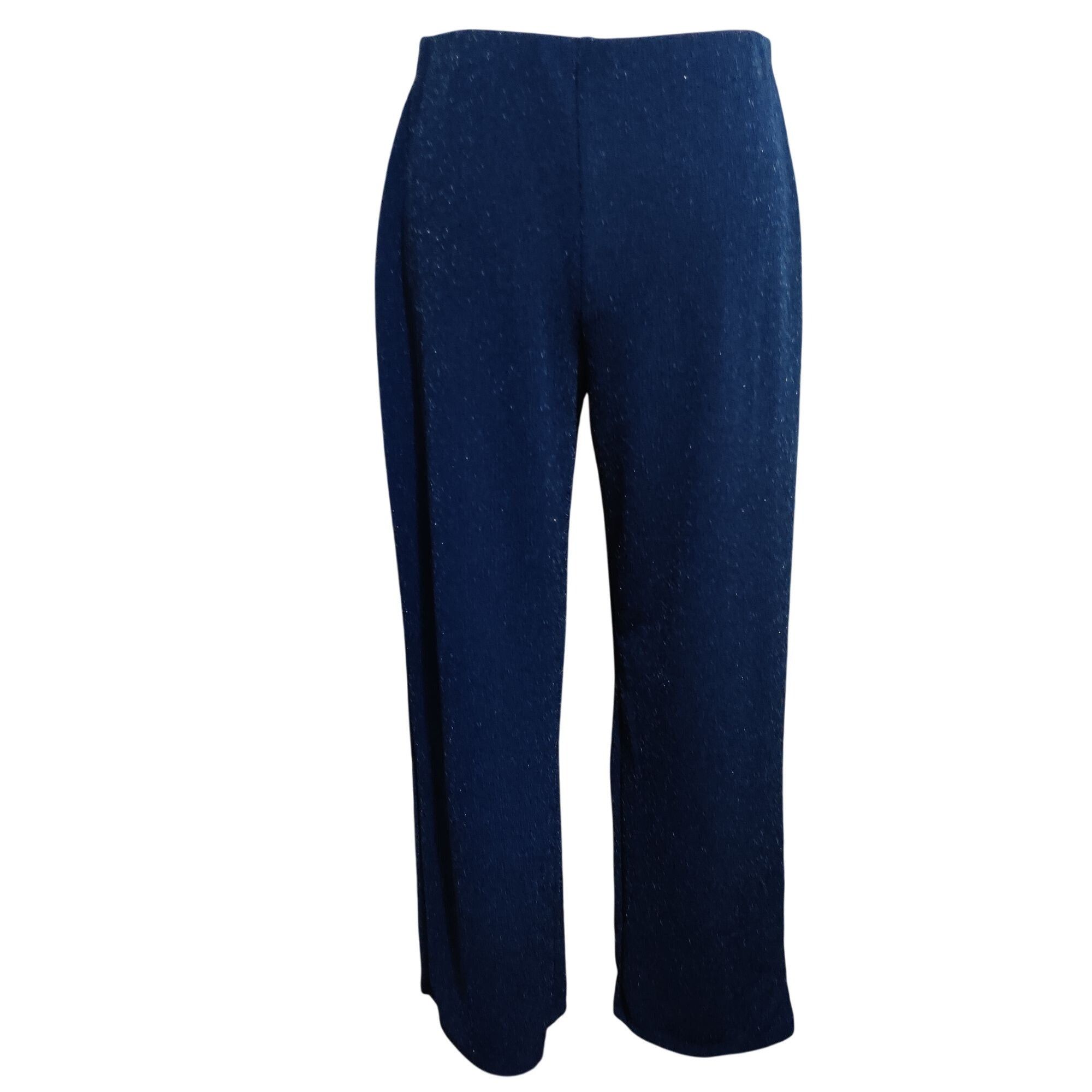 JM Collection JM Collection PM navy blue glitter straight leg pants shimme Size 31" - 1 Thumbnail