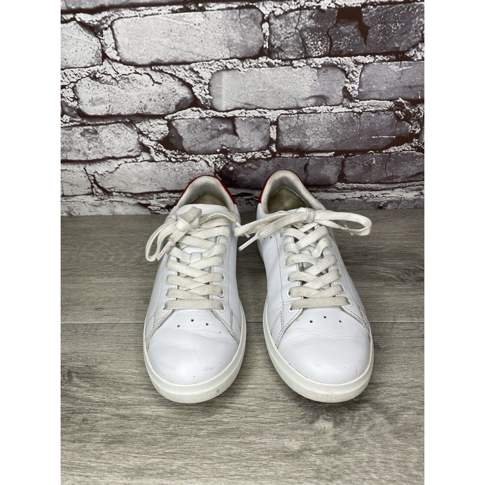 Tory Burch TORY BURCH Howell Court White Leather Red Sneakers Shoes Wom Size US 6.5 / IT 36.5 - 2 Thumbnail