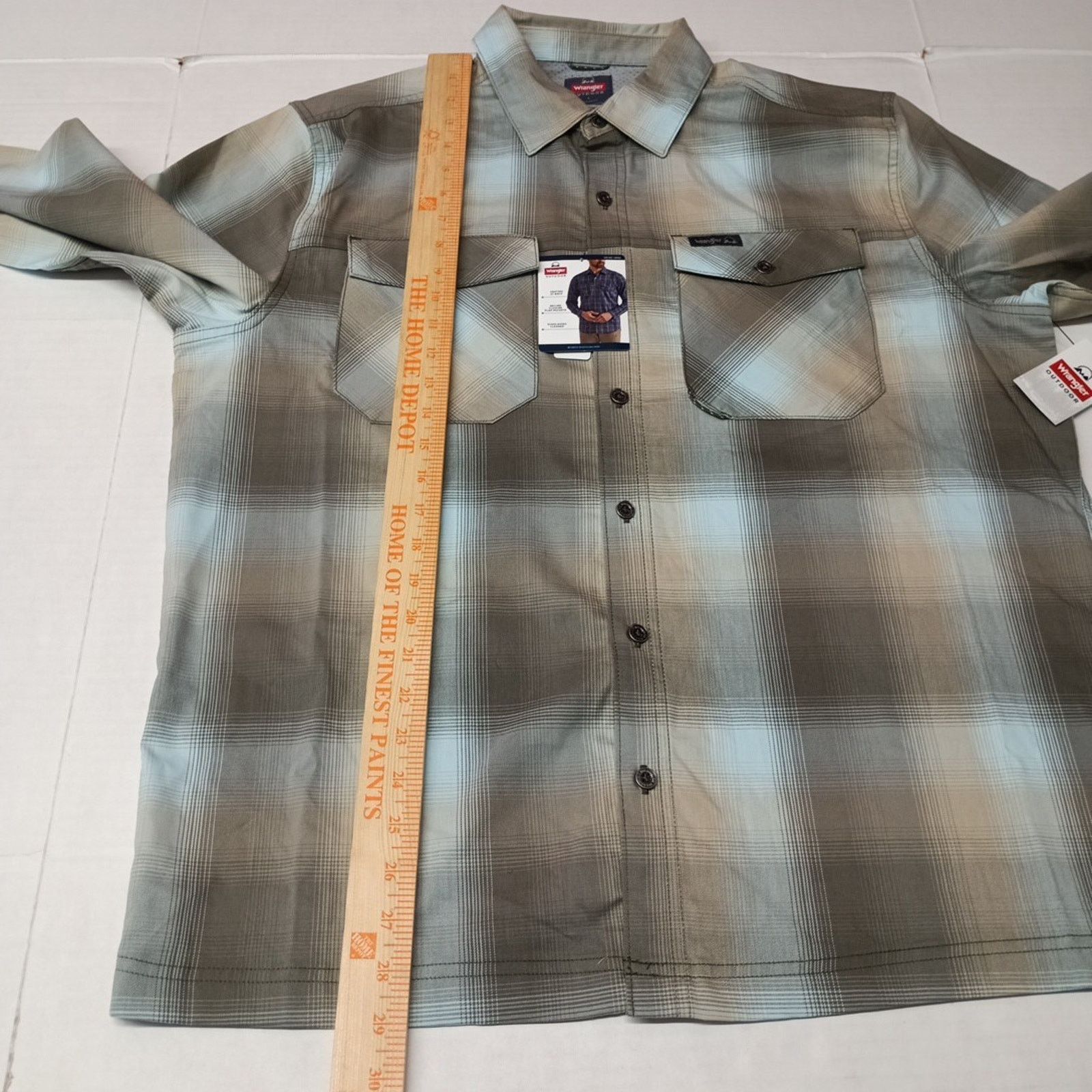 Wrangler Wrangler Shirt Mens L Gray Plaid Convertible Sleeves Utility Size US L / EU 52-54 / 3 - 8 Thumbnail