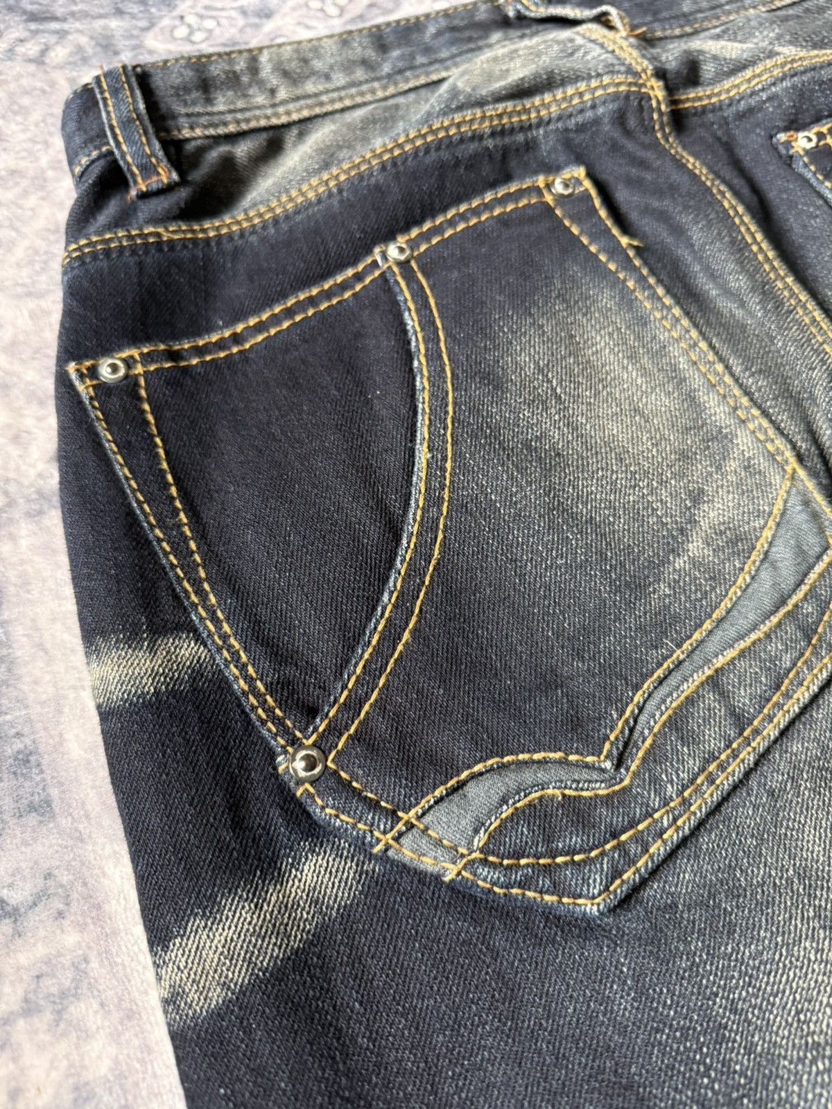 GOSTAR DE FUGA Nicole Club Muddy Wash Bold Contrast Stitched Flared Jeans Size US 30 / EU 46 - 18 Thumbnail