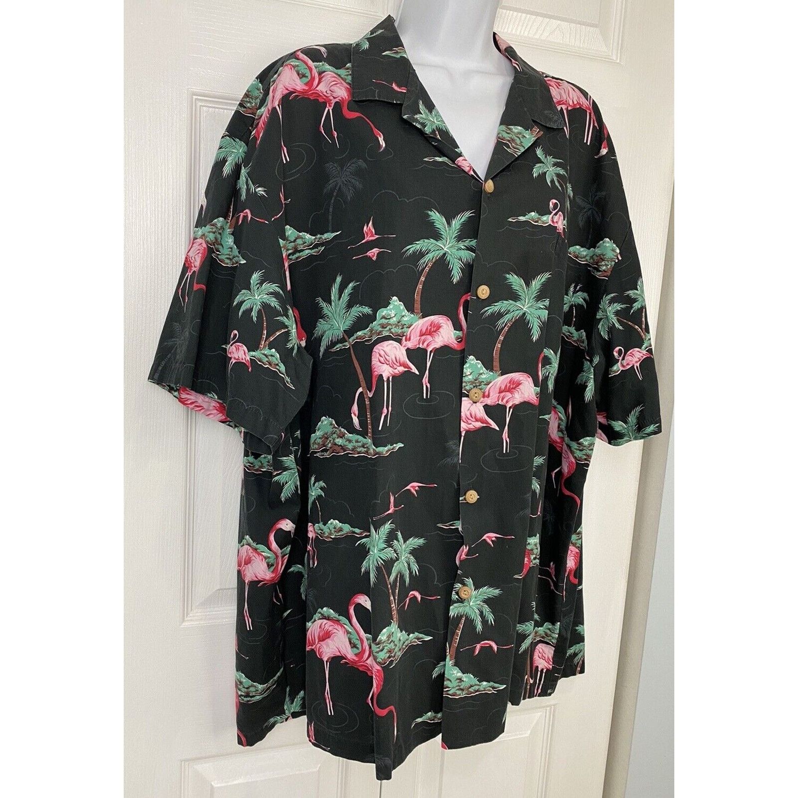 Paradise Found VTG Paradise Found Pink Flamingo Hawaiian Button Down Shirt Size US XXL / EU 58 / 5 - 3 Thumbnail