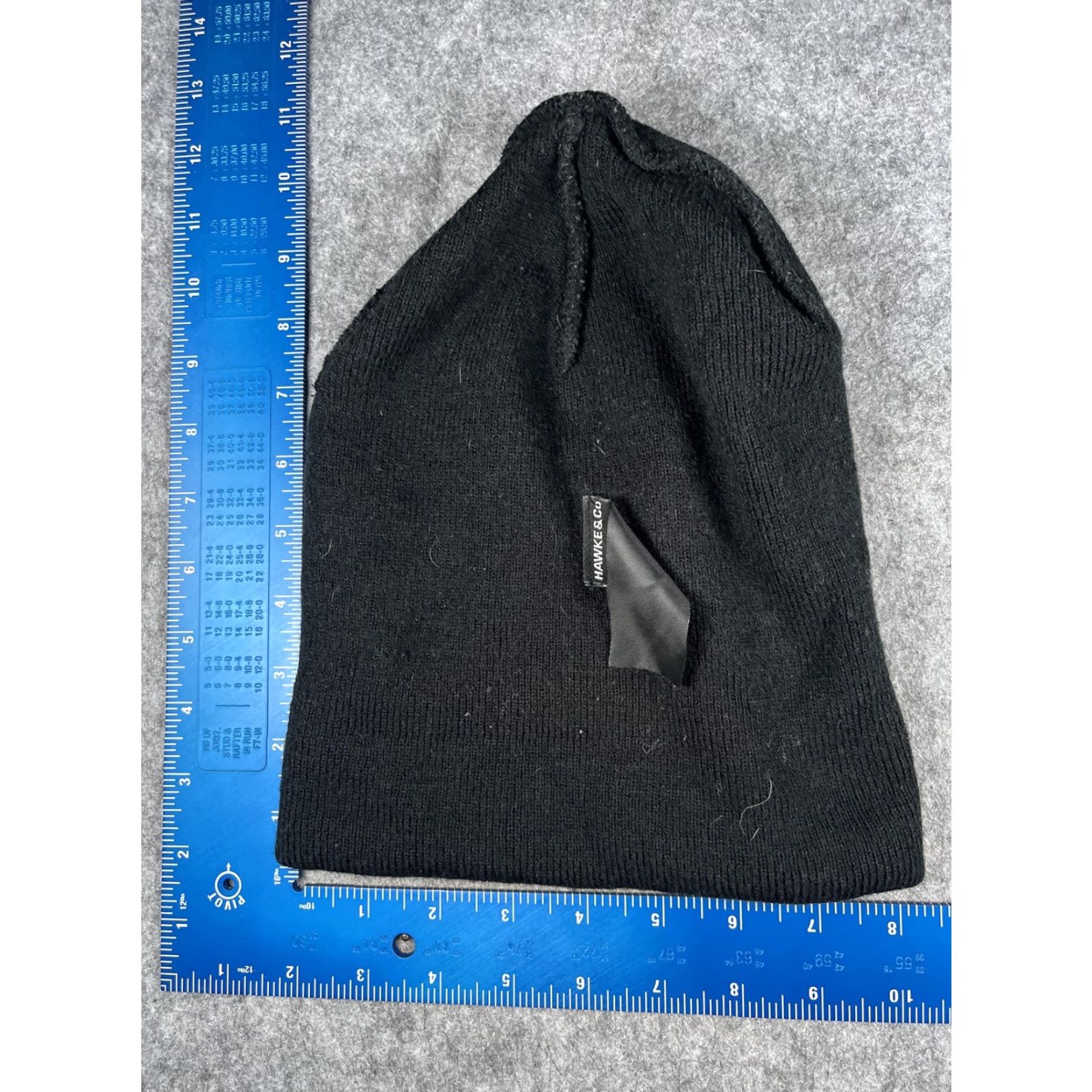 Vintage Hawke & Co Beanie Mens One Size Black Knit Cuffed Winter Logo Stretch Size ONE SIZE - 6 Thumbnail