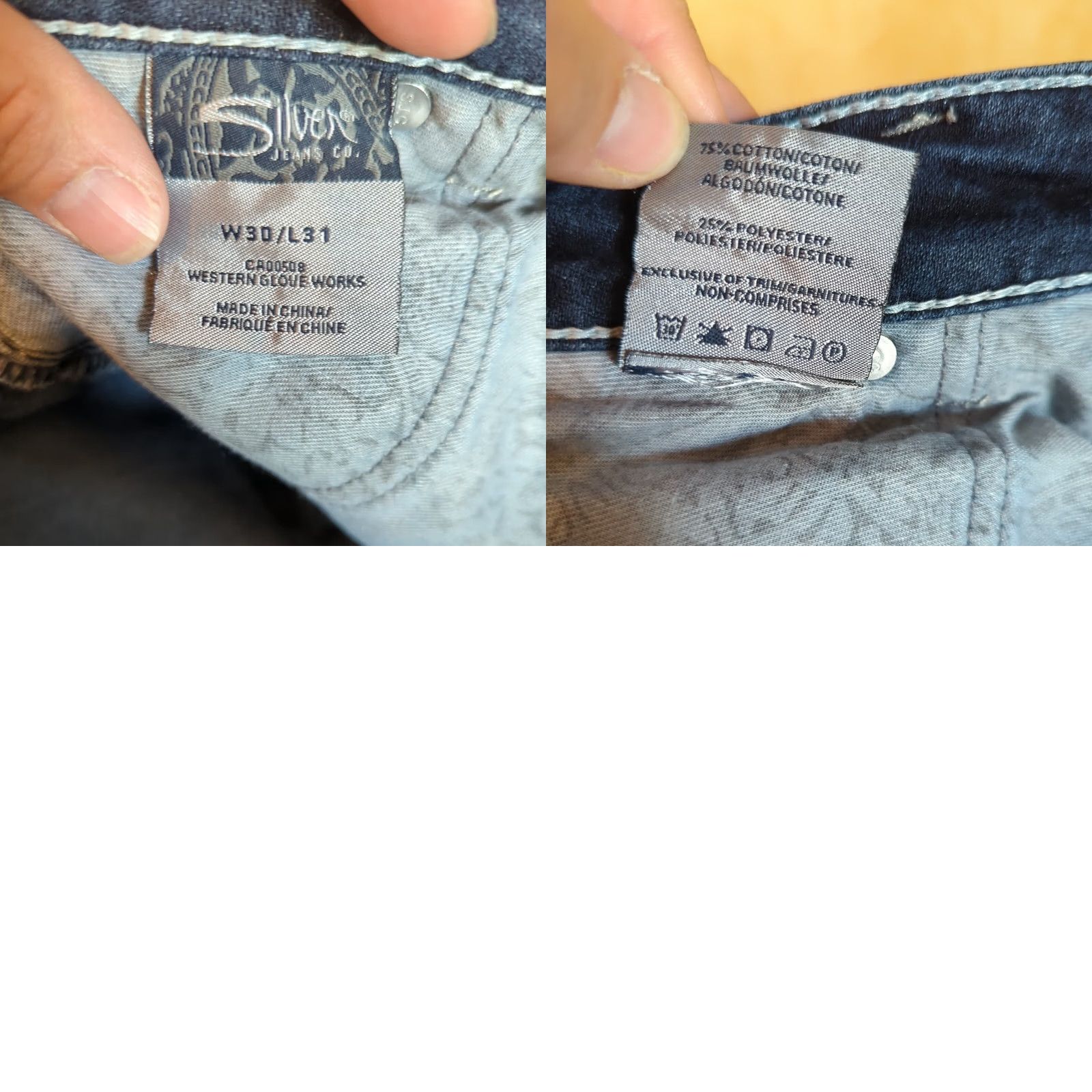 Silver Jeans Co. VINTAGE Silver Jeans Natsuki Womens Jeans Bootcut Mid Rise 30x31 Blue Denim Embroidered Inseam 31 Womens Size 30" / US 8 / IT 44 - 8 Thumbnail
