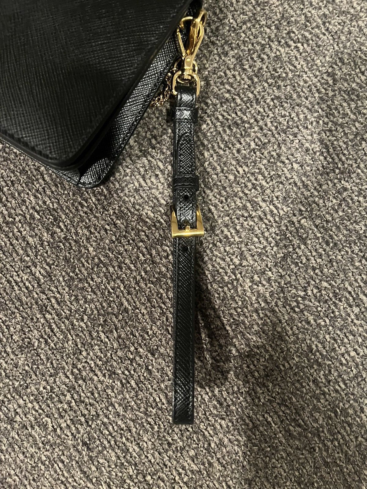 Prada Black Saffiano Leather Wallet On Chain Size ONE SIZE - 7 Thumbnail