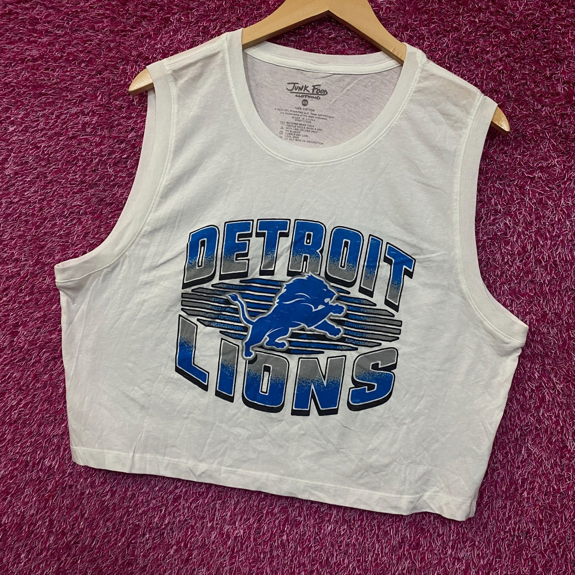 Junk Food Junk Food Clothing NFL Detroit Lions Cropped Sleeveless T-Sh Size XXL / US 16-18 / IT 52-54 - 3 Thumbnail