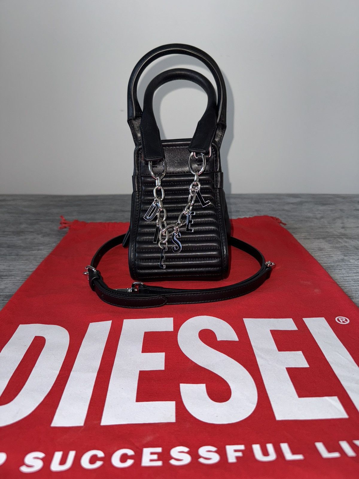 Diesel Diesel logo-charm D-Vina-RR S - Slouchy Leather Tote Bag Size ONE SIZE - 7 Thumbnail