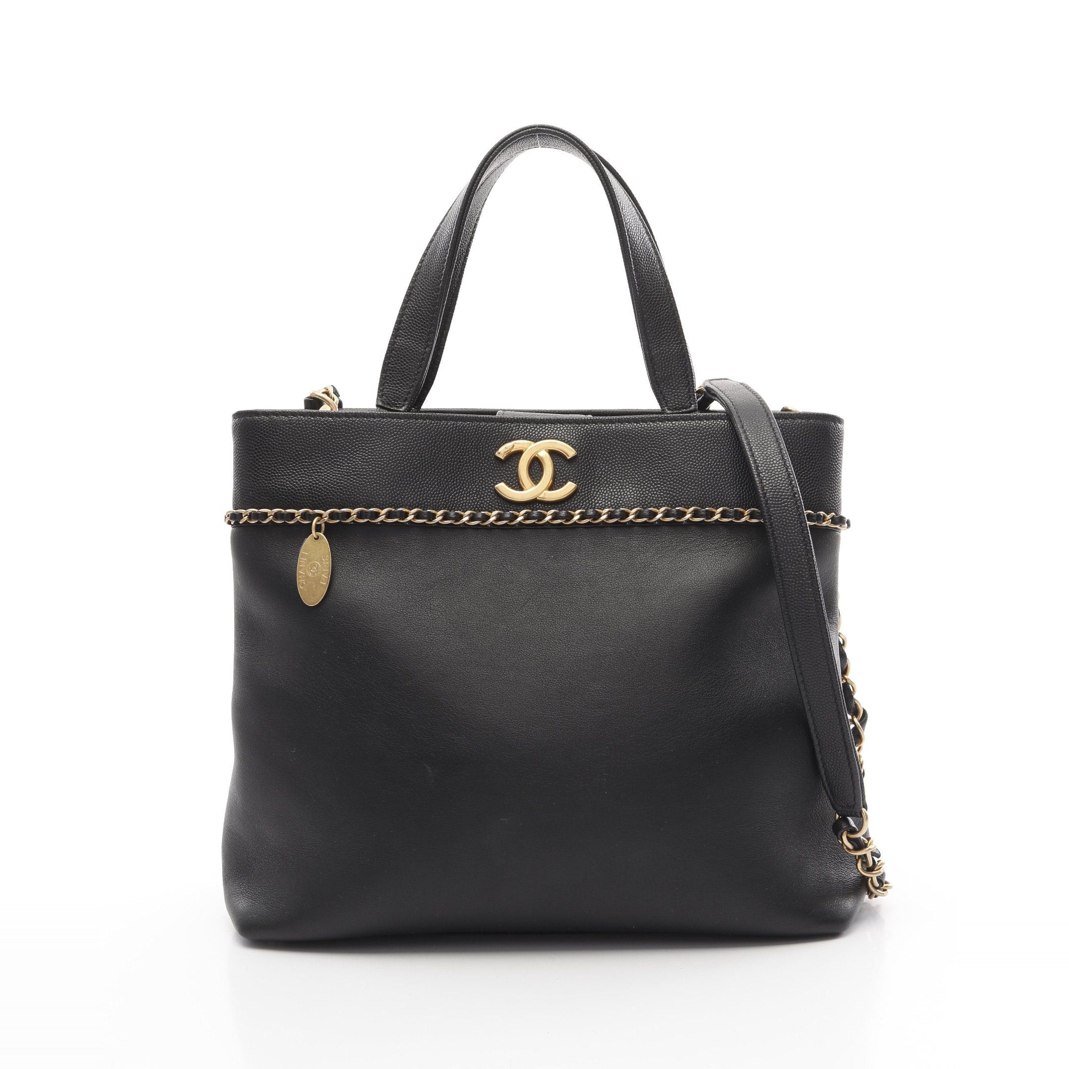 Chanel Chanel Coco Mark Matelasse Chain Shoulder Bag Leather Caviar Skin Black Gold Hardware Size ONE SIZE - 1 Thumbnail