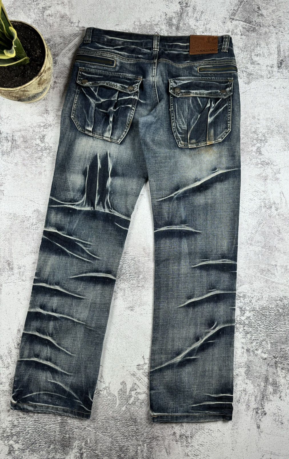 Japanese Brand Vintage Faded Distressed Y2K Rap Jeansia Jeans Pants Bottoms Size US 32 / EU 48 - 3 Thumbnail