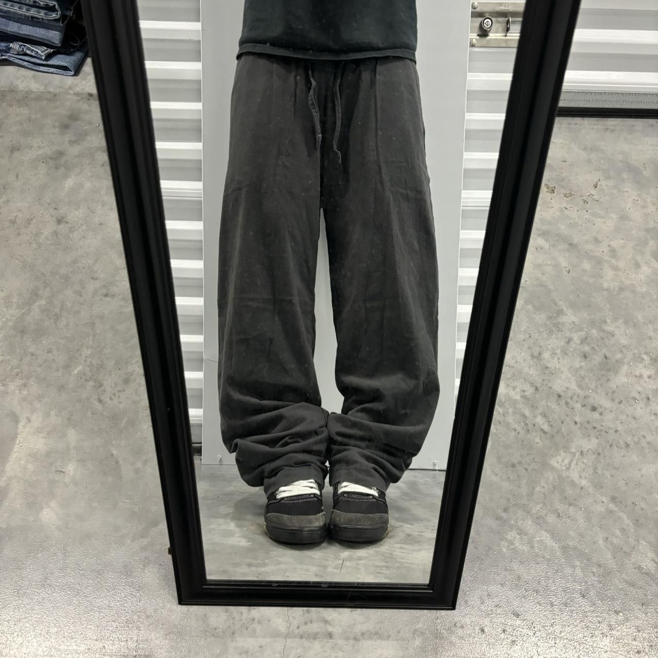 Japanese Brand × Vintage Crazy Vintage Y2K/2000s Baggy Dark Grey Skater Essential Sweatpants! Size US 34 / EU 50 - 1 Thumbnail