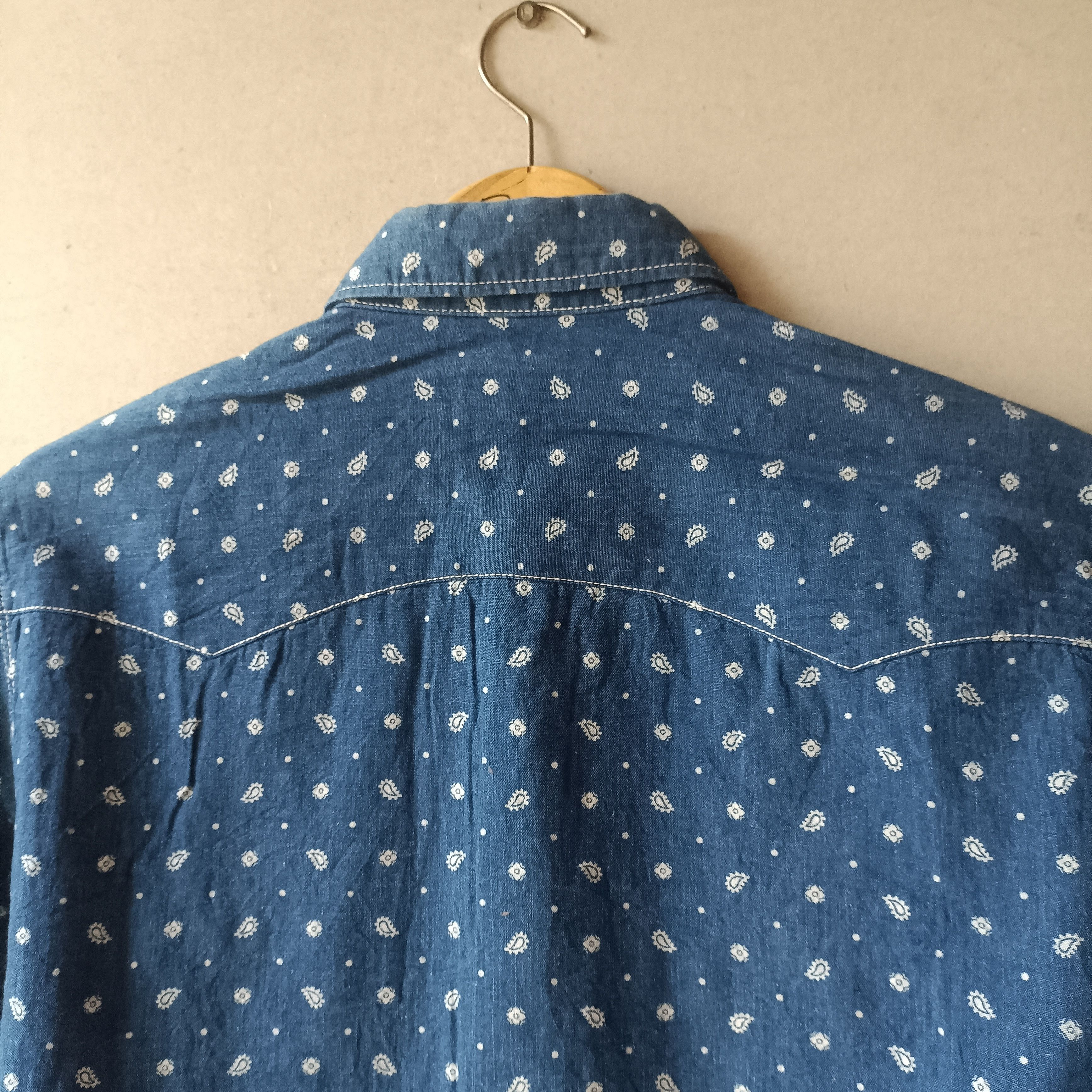 The Flat Head The Flat Head Denim Paisley Western Shirt Size US S / EU 44-46 / 1 - 4 Thumbnail